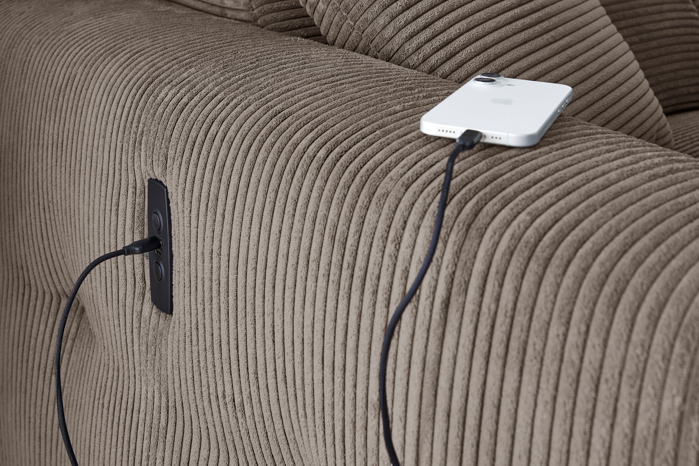 Thumbnail - Jockenhöfer Gruppe Ecksofa "Cremona, L-Form, B: 263cm, 30 cm elektrischer Sitztiefenverstellung" 140kg Belastbarkeit je ...