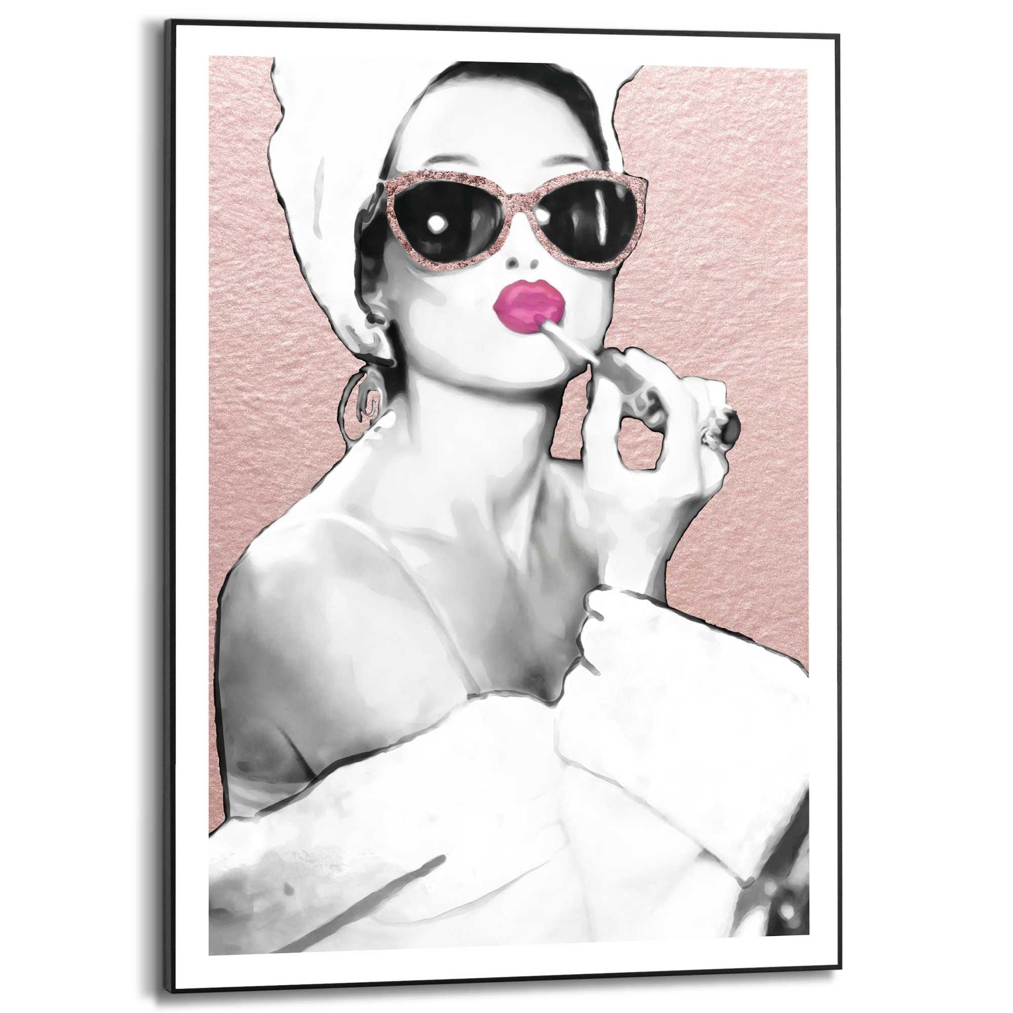 Reinders Poster "Lipstick Beauty", Schlafzimmer - Frau - Sonnebrille - Rosa günstig online kaufen