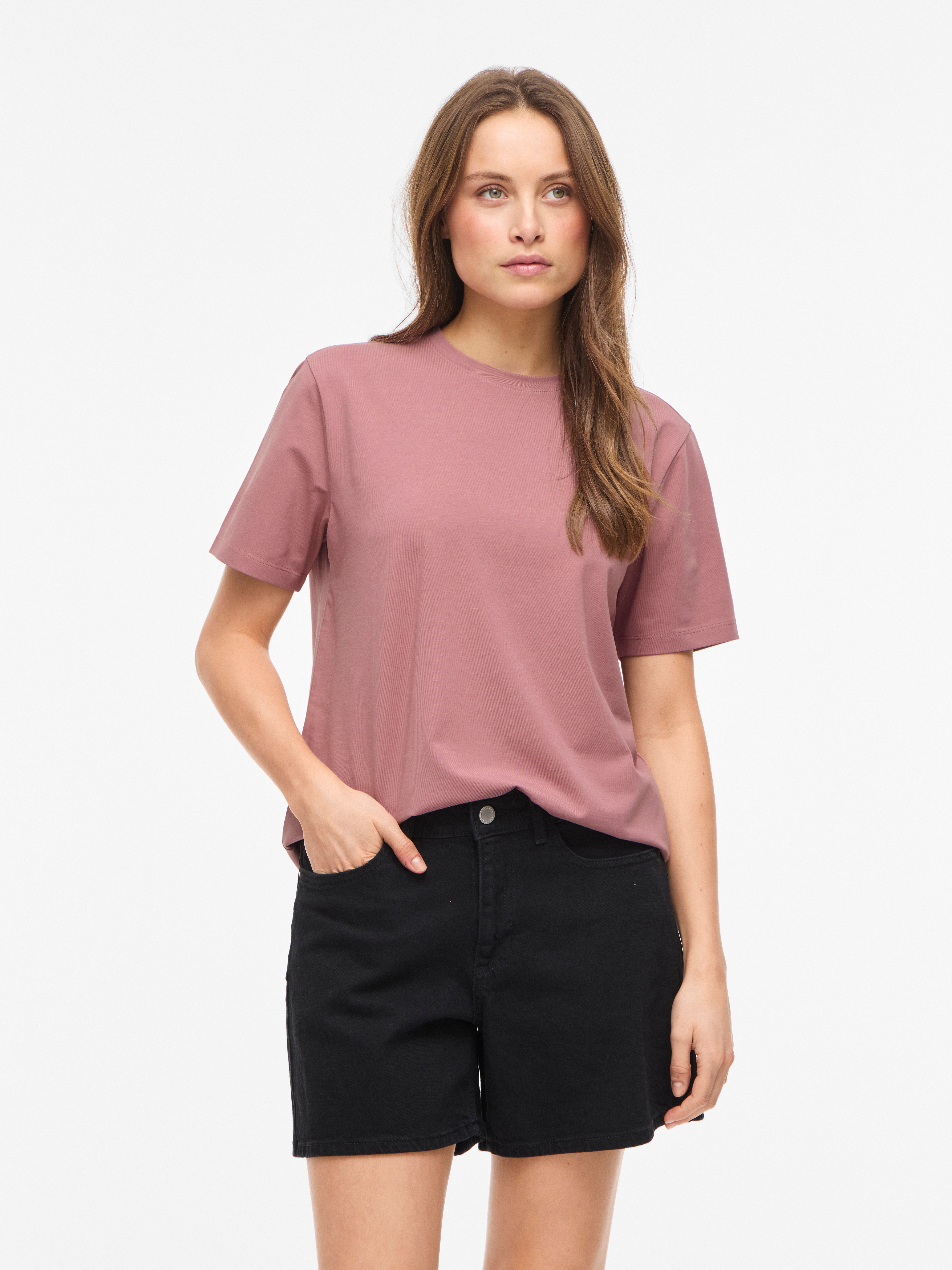 Vila 1100000002199 "VINORA S/S T-SHIRT - NOOS" Baumwollmischung, regular fit