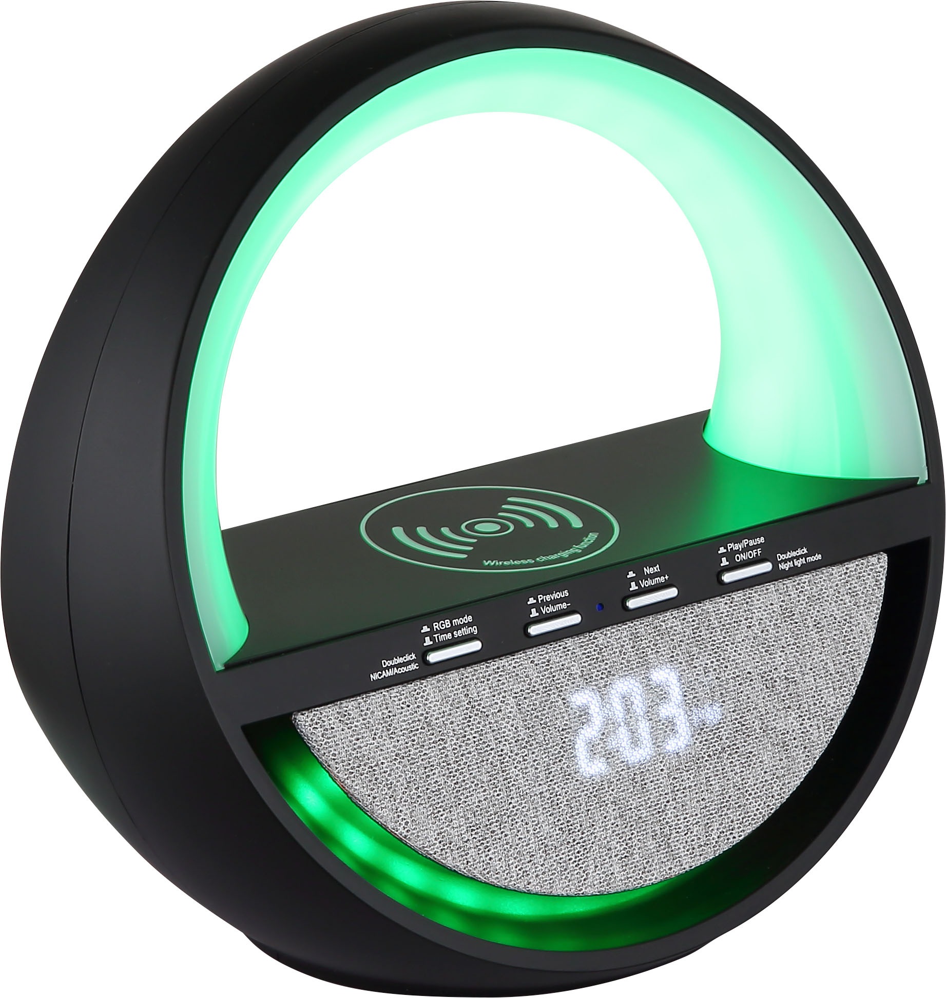 GLOBO LIGHTING Tischleuchte »SOUNDRA« LED-Modul 1 Stk. RGB Tischleuchte mit Touchdimmer, Bluetooth & Akku, USB-C