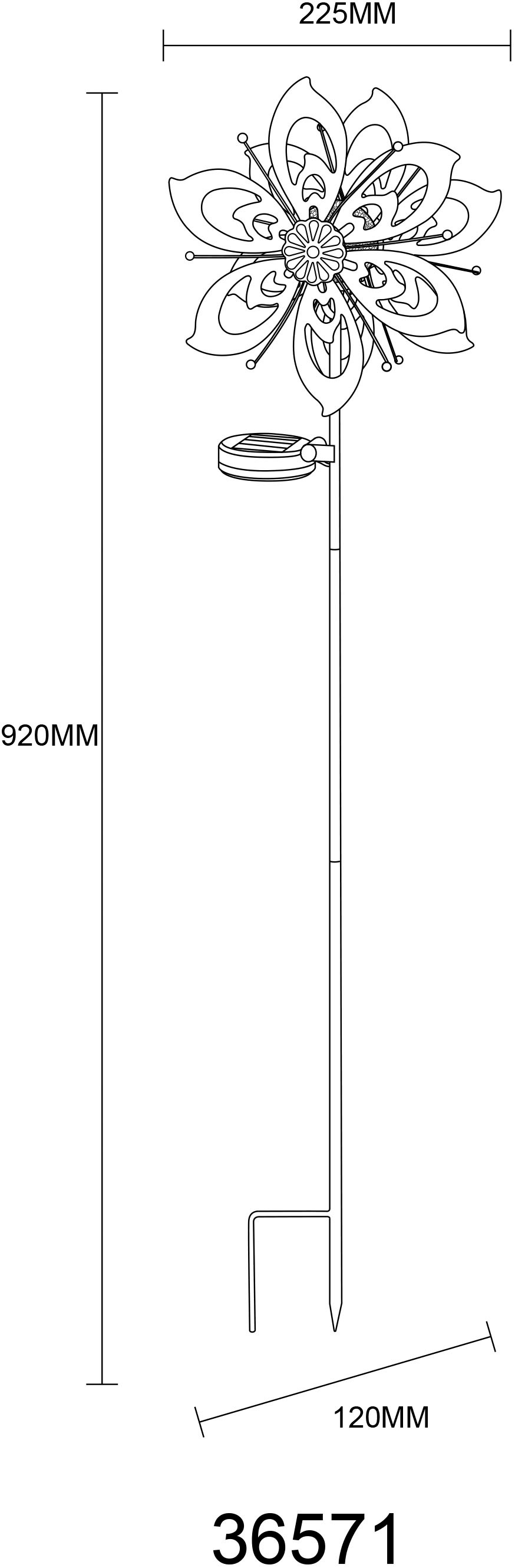GLOBO LIGHTING LED Solarleuchte »SOLARLEUCHTE METALL GOLDFARBEN PATINIERT, 1XLED« LED-Modul 1 Stk. Warmweiß