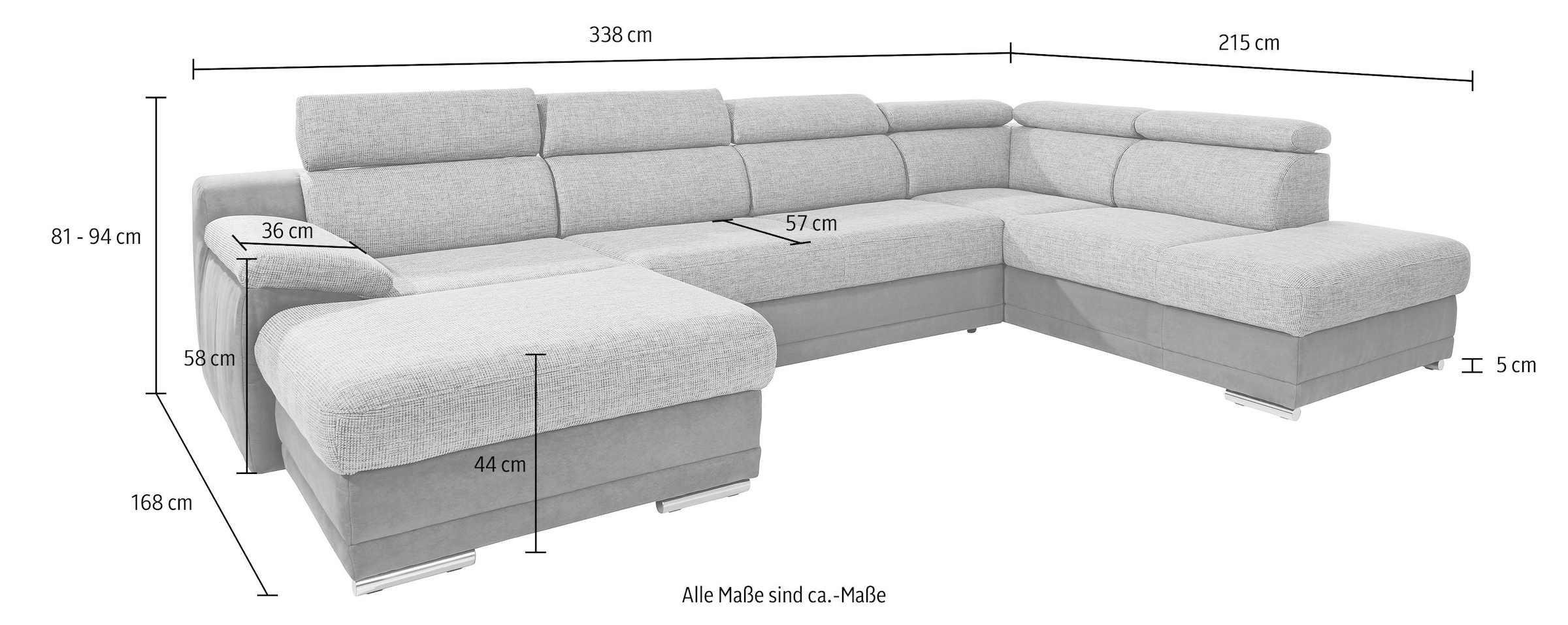 sit&more Wohnlandschaft »Xenia U-Form«, wahlweise mit Bettfunktion