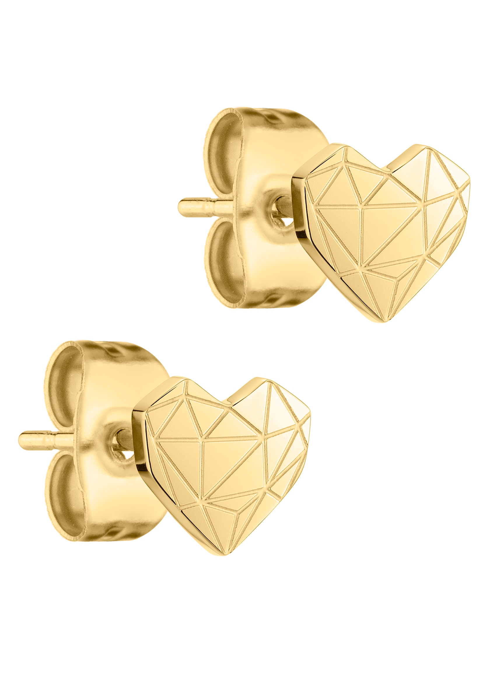 Damen Paar Ohrstecker "Herz", Edelstahl, gold, LIEBESKIND BERLIN, Edelstahl, Ohrringe
