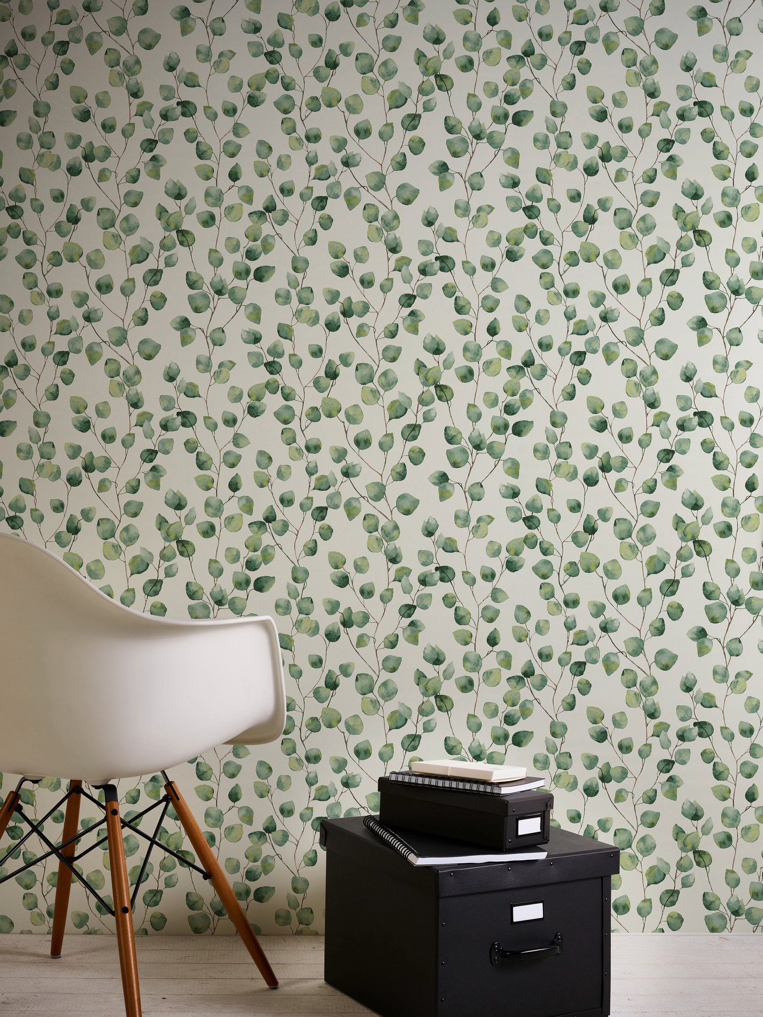 A.S. Création Vliestapete »Greenery mit Blätter Motiv«, floral-botanisch-Wald, Tapete Blumen Tapeten Wohnzimmer Schlafzimmer Küche Flur Design Optik
