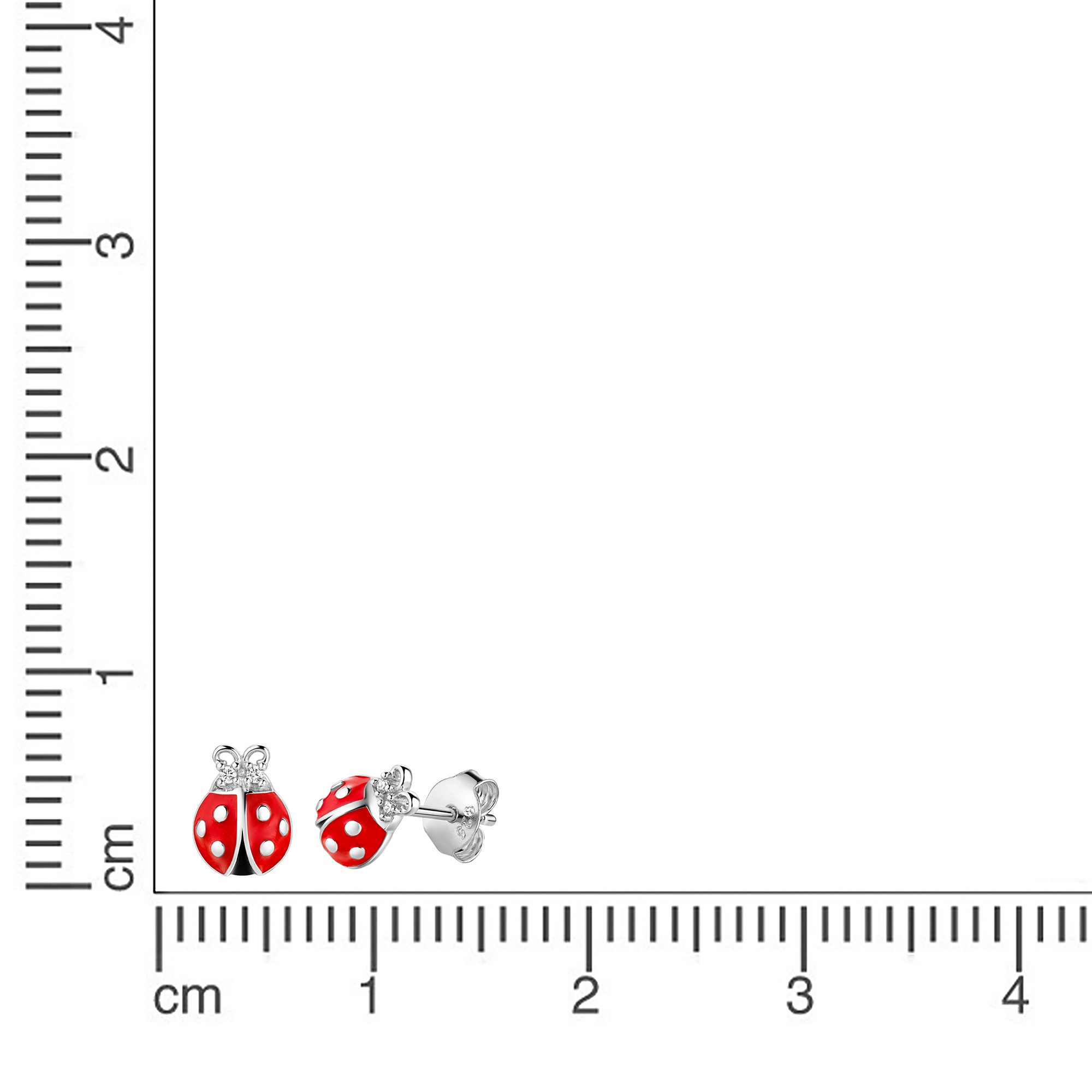 Firetti Paar Ohrstecker »Schmuck Geschenk Silber 925 Ohrschmuck Ohrringe Marienkäfer« mit Zirkonia (synth.)