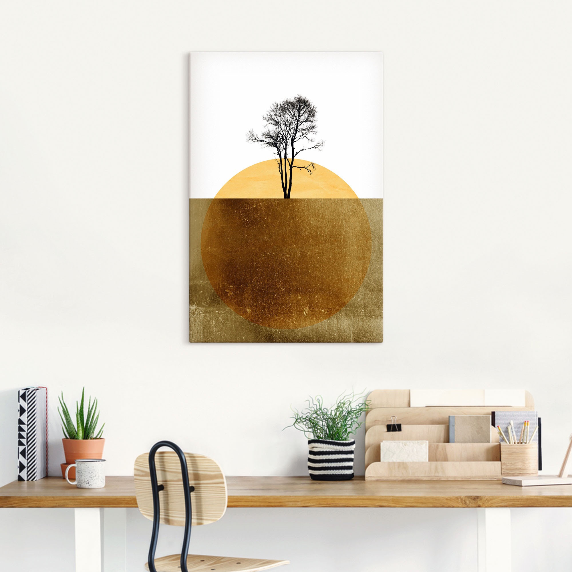 Artland Wandbild "Goldener Ozean" Meer Bilder 1 Stk. tlg. auf Holzrahmen ge günstig online kaufen