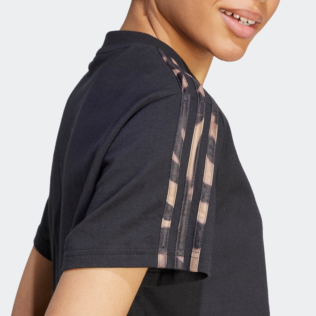adidas Sportswear T-Shirt »VIBRANT PRINT 3STREIFEN COTTON CROPSHIRT«