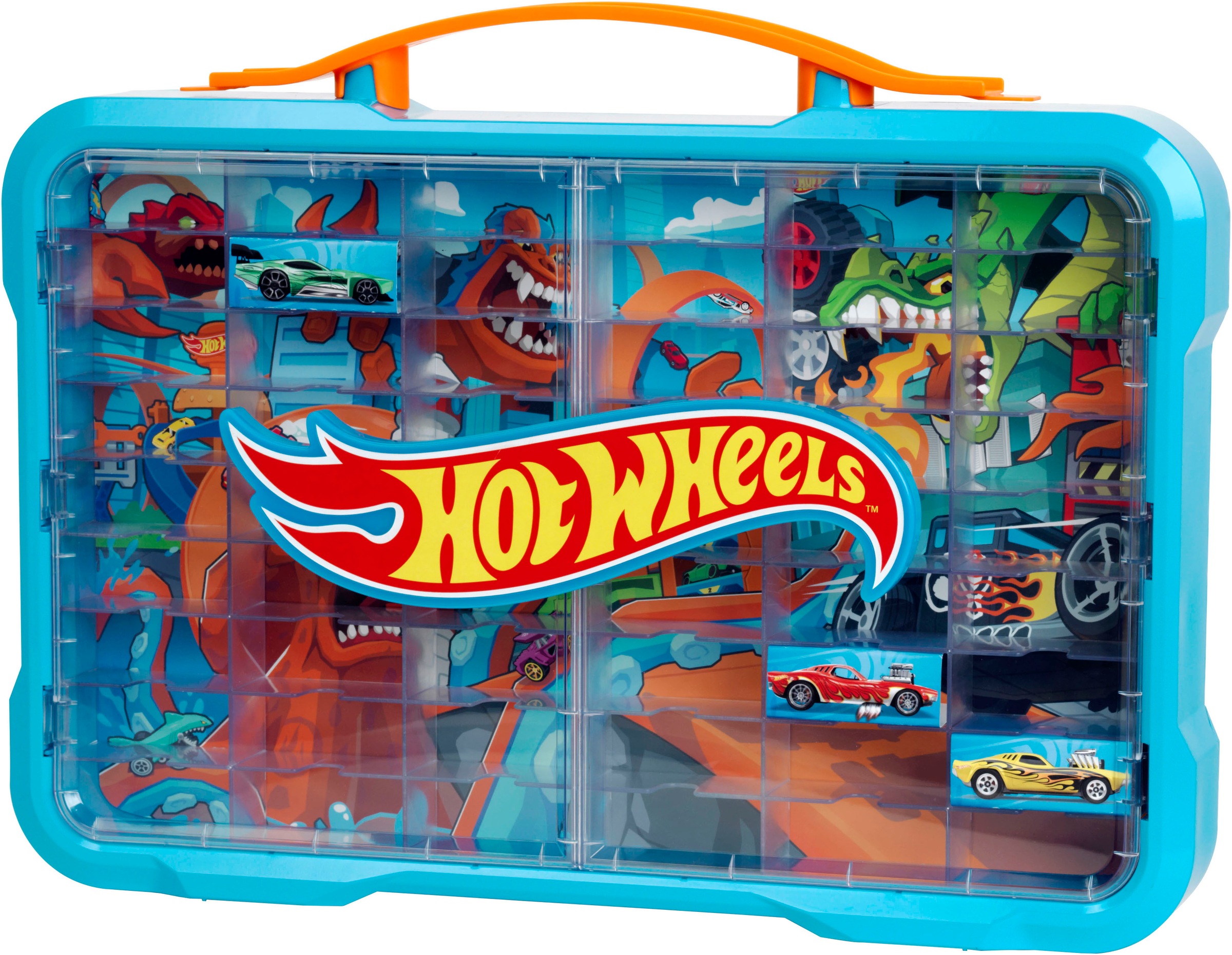Klein Sammelkoffer »Sammelvitrine für 54 Autos«, mit leuchtendem Hot Wheels Logo