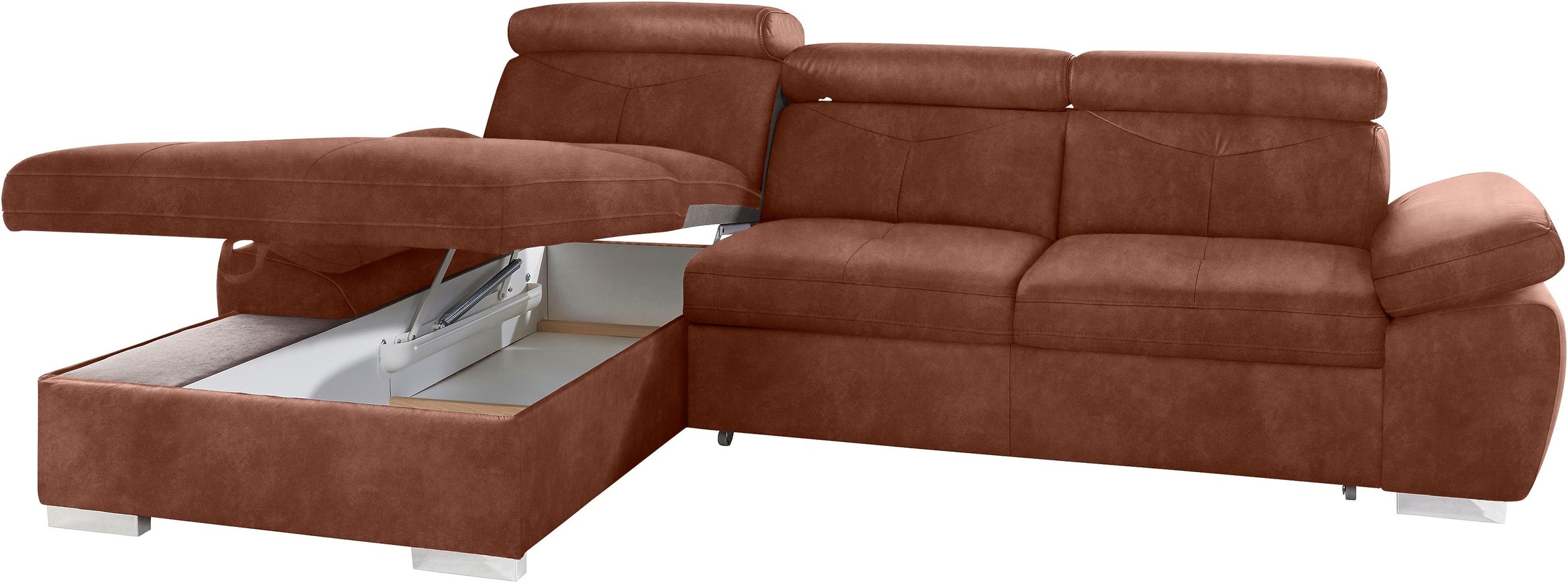 exxpo - sofa fashion Ecksofa »Spring, super bequem, mit Armteil- und Kopfteilfunktion, OTTOs Choice«, L-Form, wahlweise mit Bettfunktion und Bettkasten