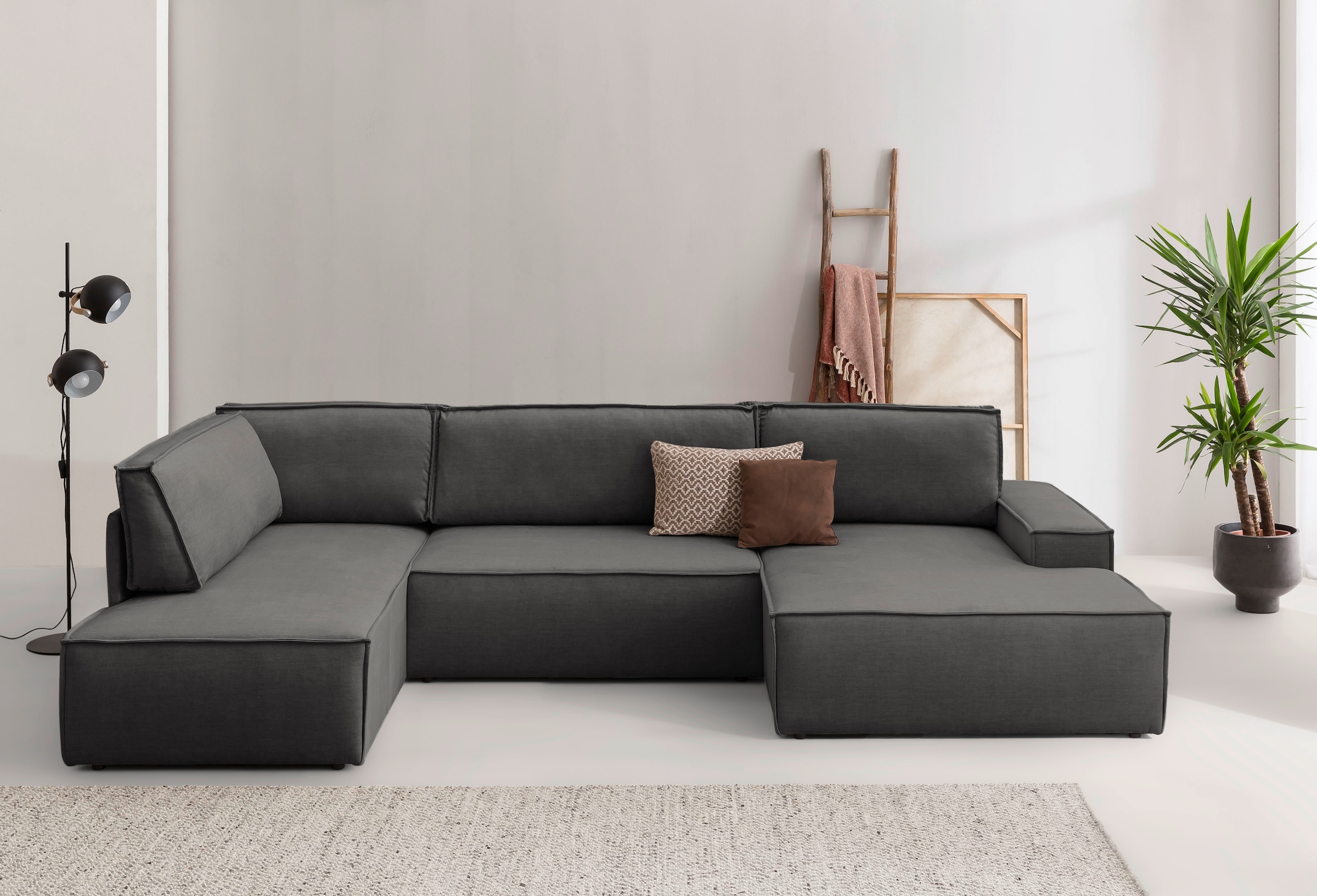Home affaire Wohnlandschaft "SHERWOOD 329 cm, U-Form, Schlafsofa,", Schlaff günstig online kaufen