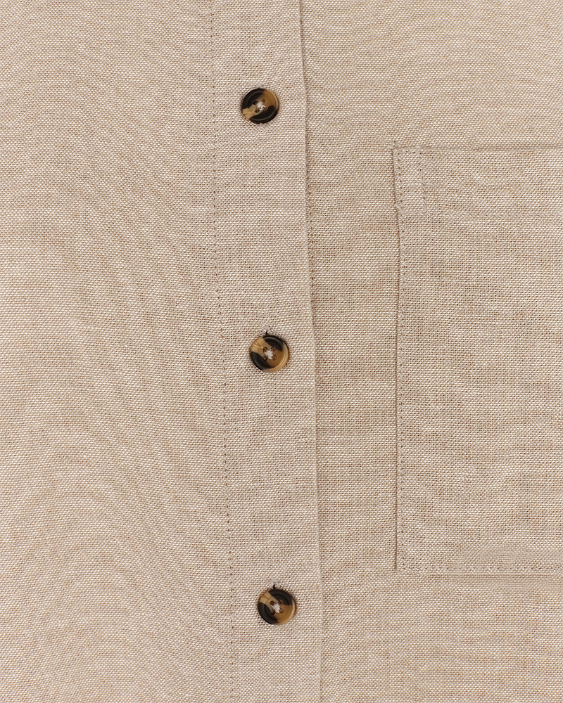 FREEQUENT Hemdbluse »FQLAVA-SH-SIMPLE«, aus Leinenmix, mit Brusttasche