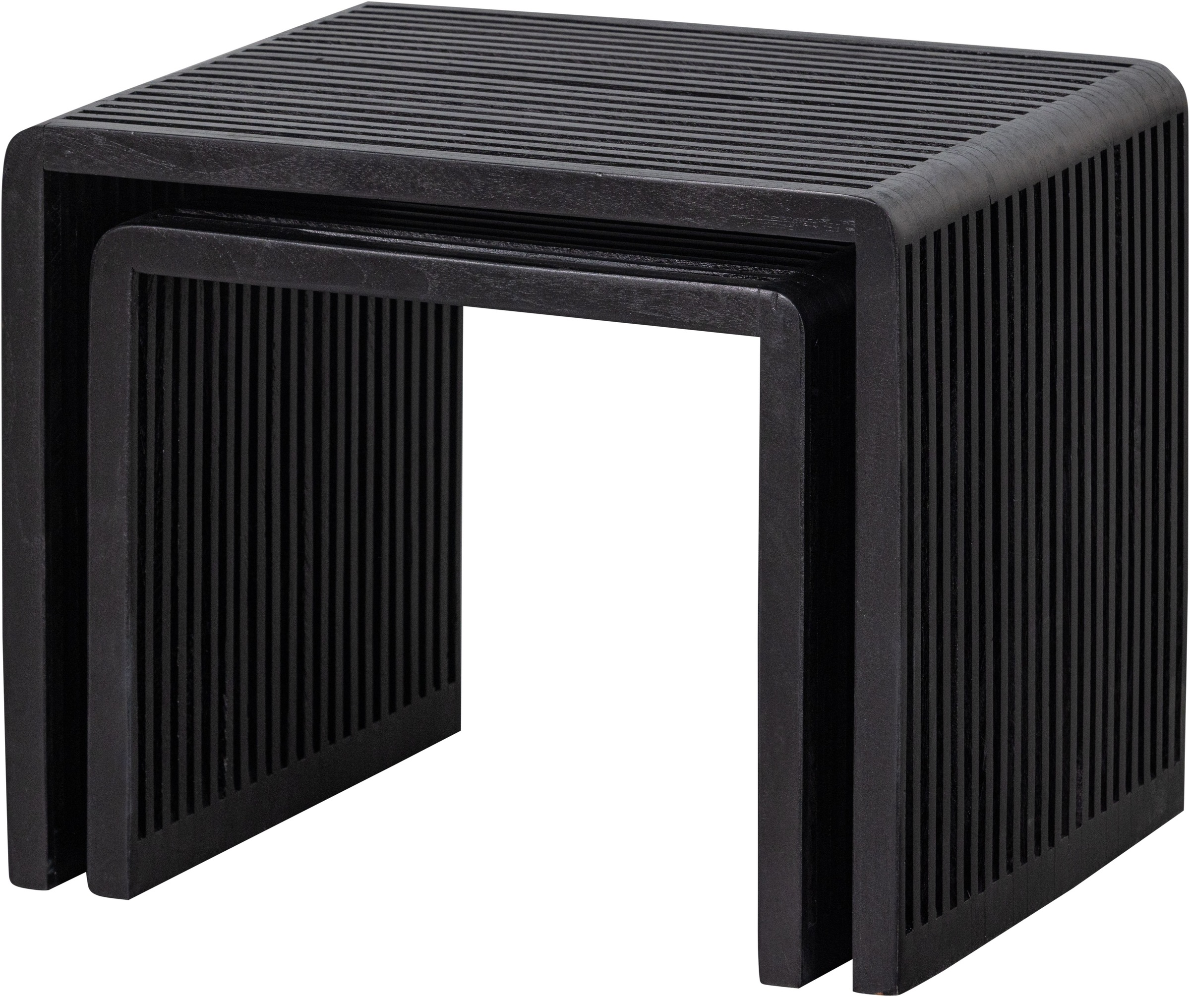 WOOOD Beistelltisch »Willa aus Teakholz, organische Formgebung 50x43,5x40 / 40x38x35 cm« Set, 2 Stk. tlg. 2er-Set, Tragkraft 15 kg, recyceltem Teakholz farbig behandelt