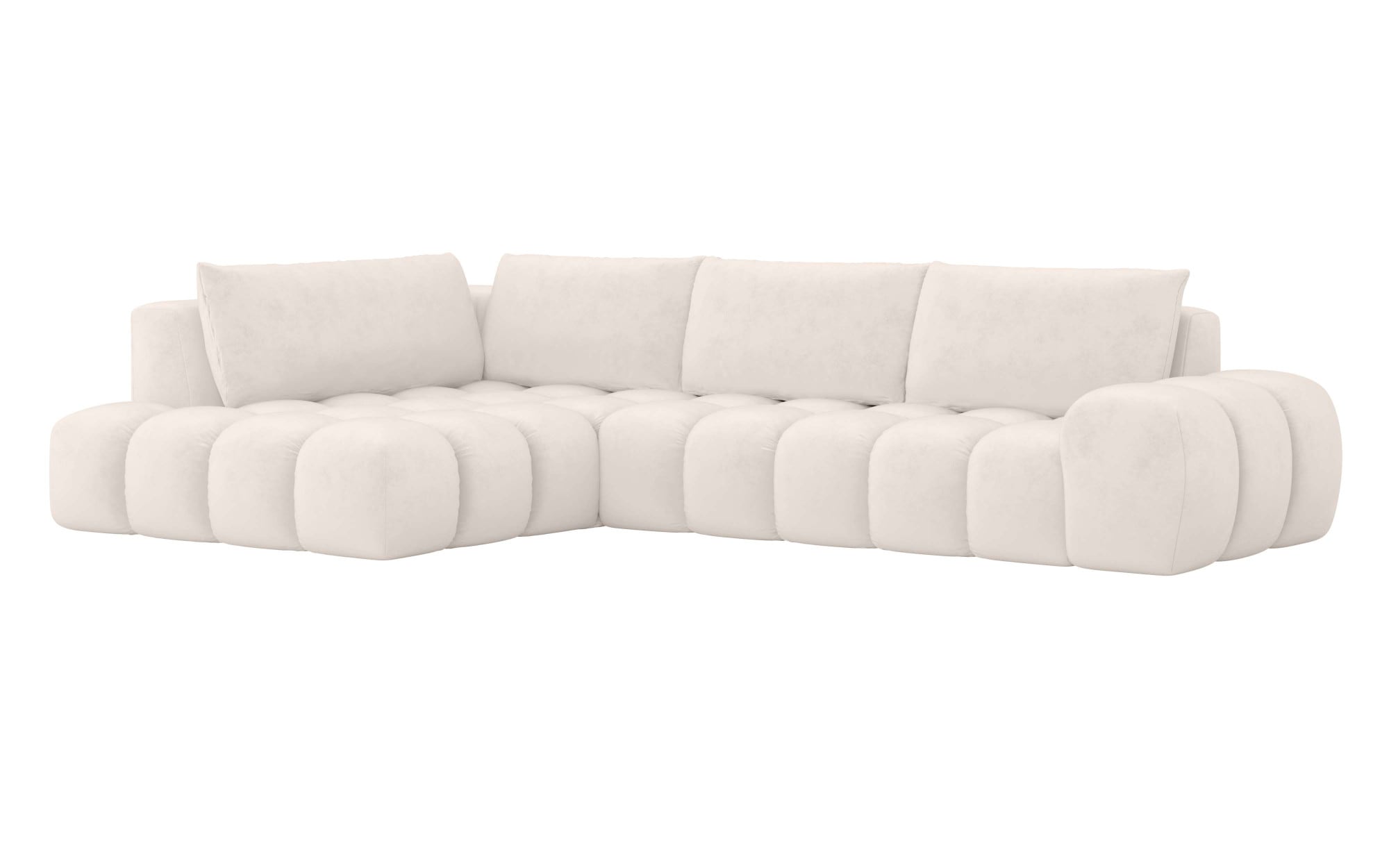 INOSIGN Ecksofa »AZITA klein, L-Form, elegant und bequem Designsofa«, lose Rückenkissen, traumhafte Steppung, Maße B/T/H: 296/176,5/89 cm