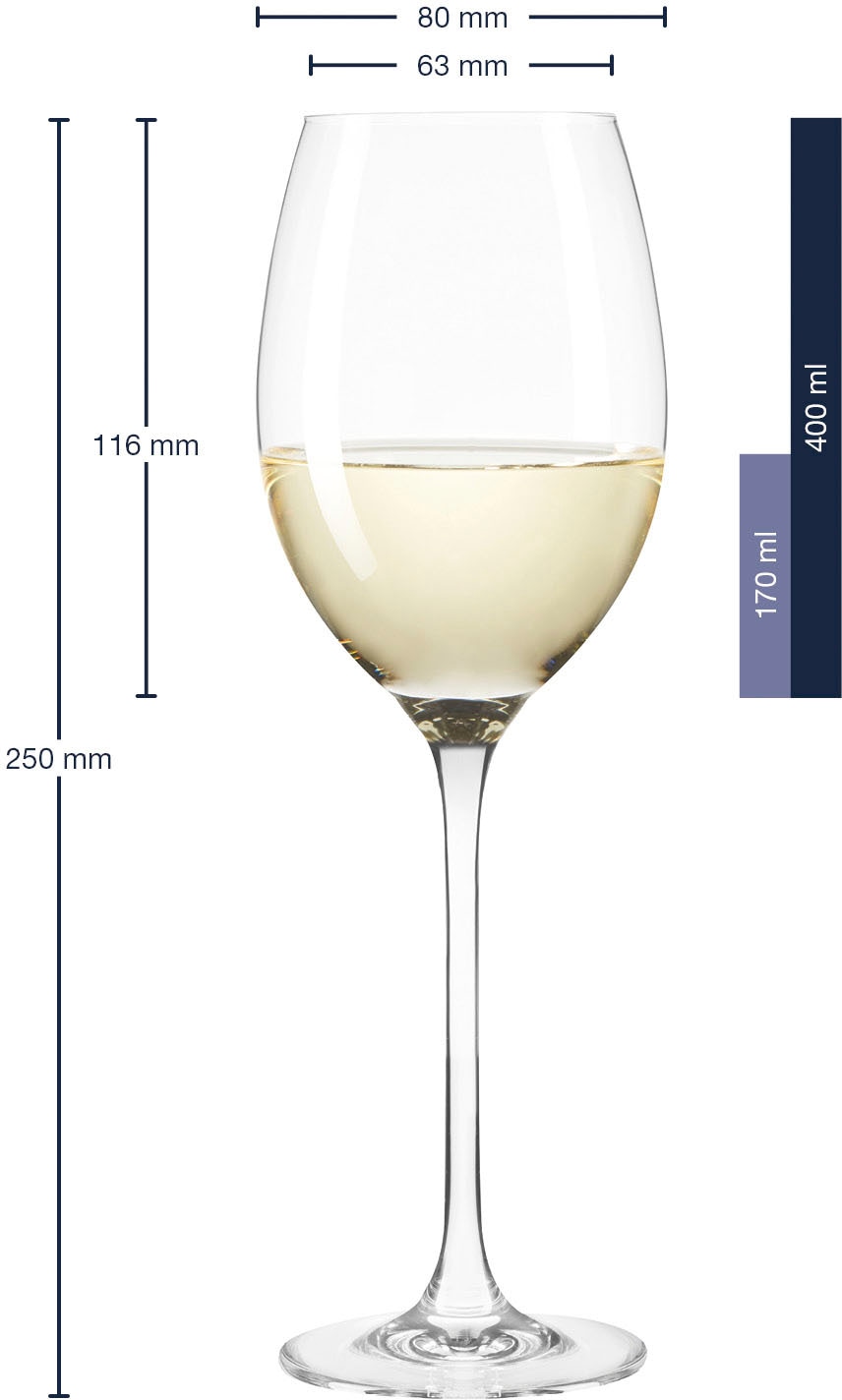 LEONARDO Weißweinglas »CHEERS«, (Set, 6 tlg.), 400 ml, 6-teilig