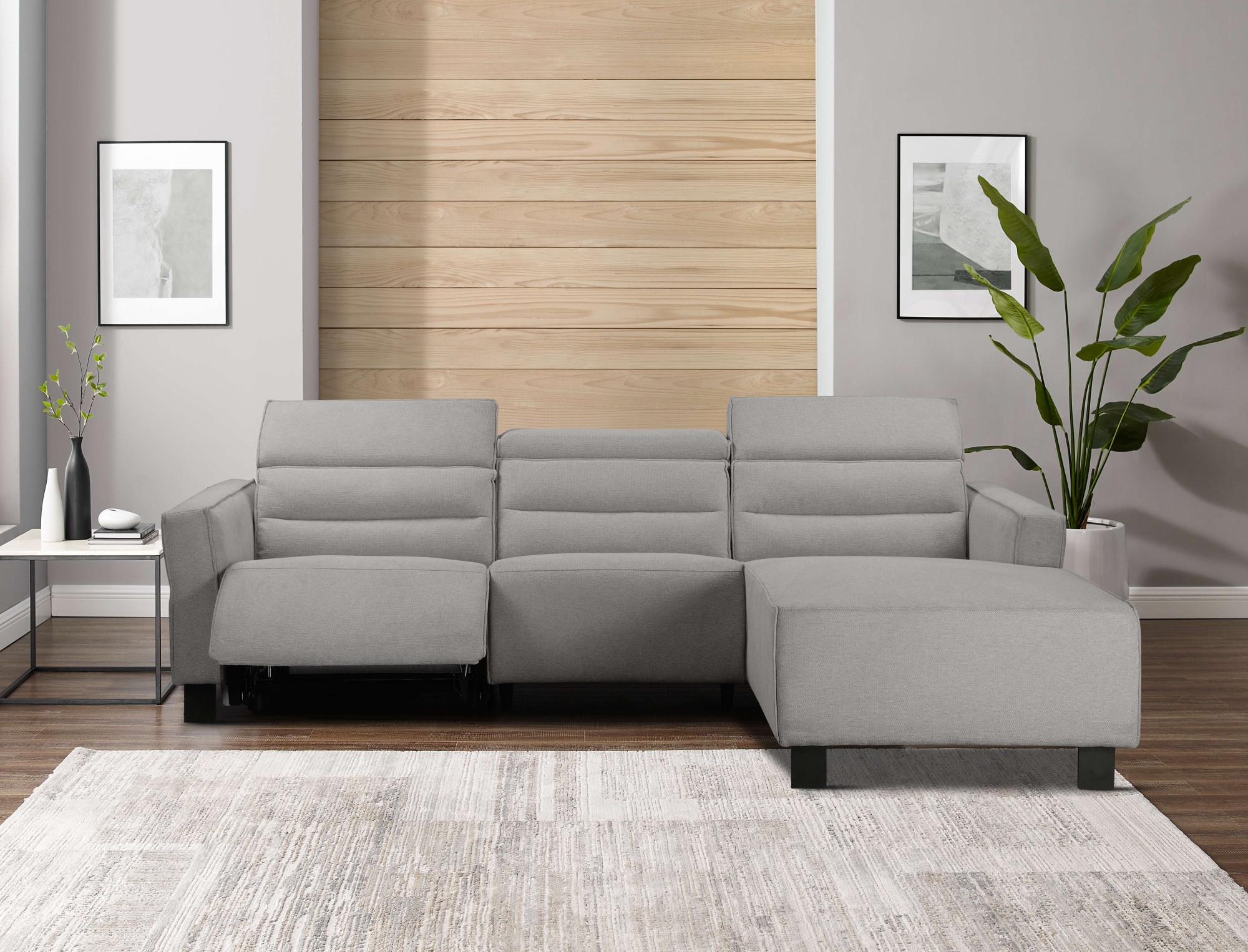 Places of Style Ecksofa »Carpari, L-Form, 263 cm, manuelle o. elektrische Relaxfunktion,«, USB A/C und Kopfteilverstellung