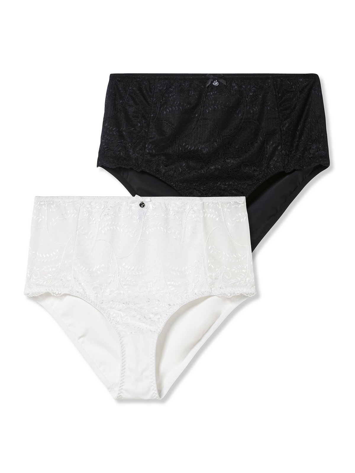Sheego High-Waist-Slip »Große Größen«, im Doppelpack, mit Spitzeneinsatz