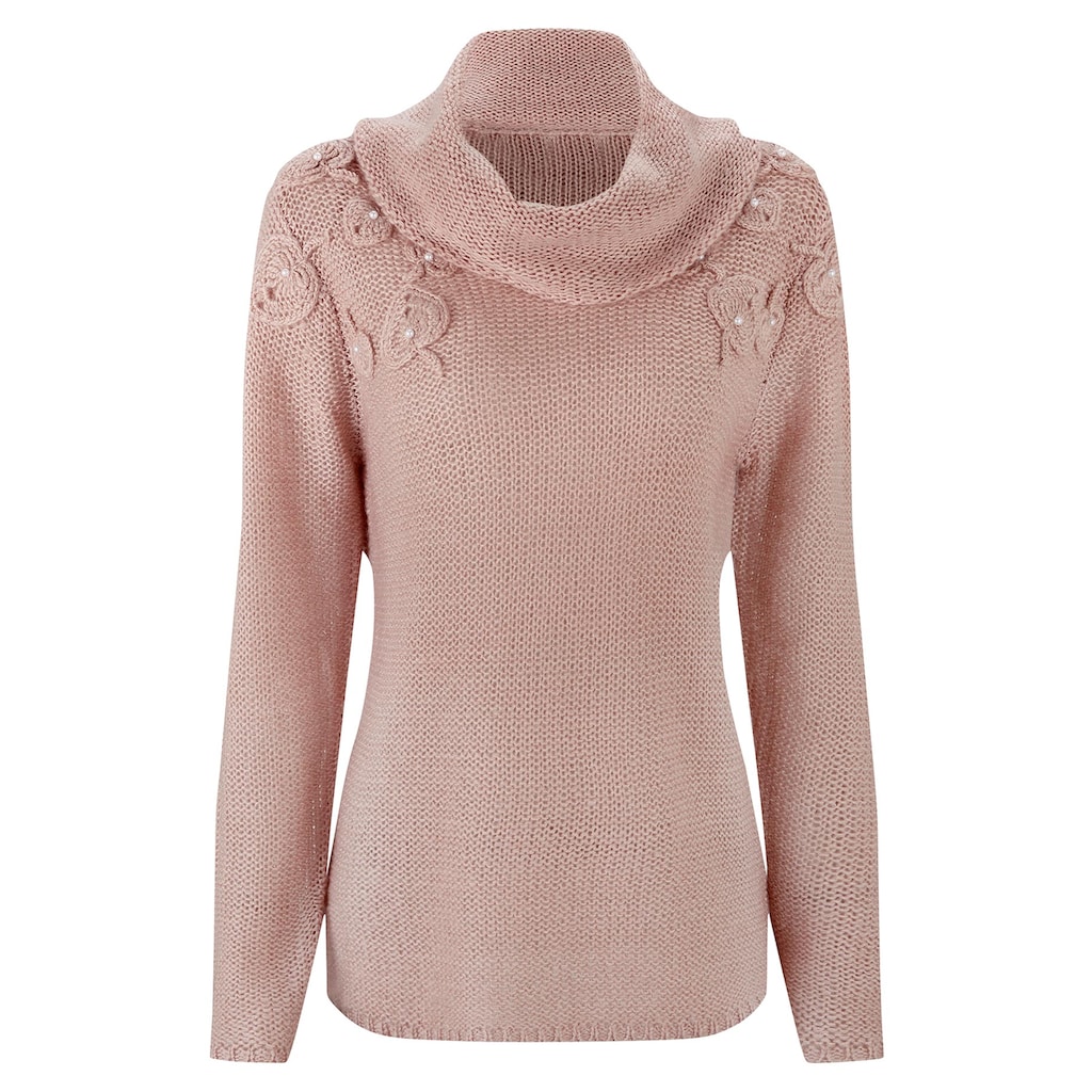 Damenmode Pullover Casual Looks Strickpullover »Pullover« puder