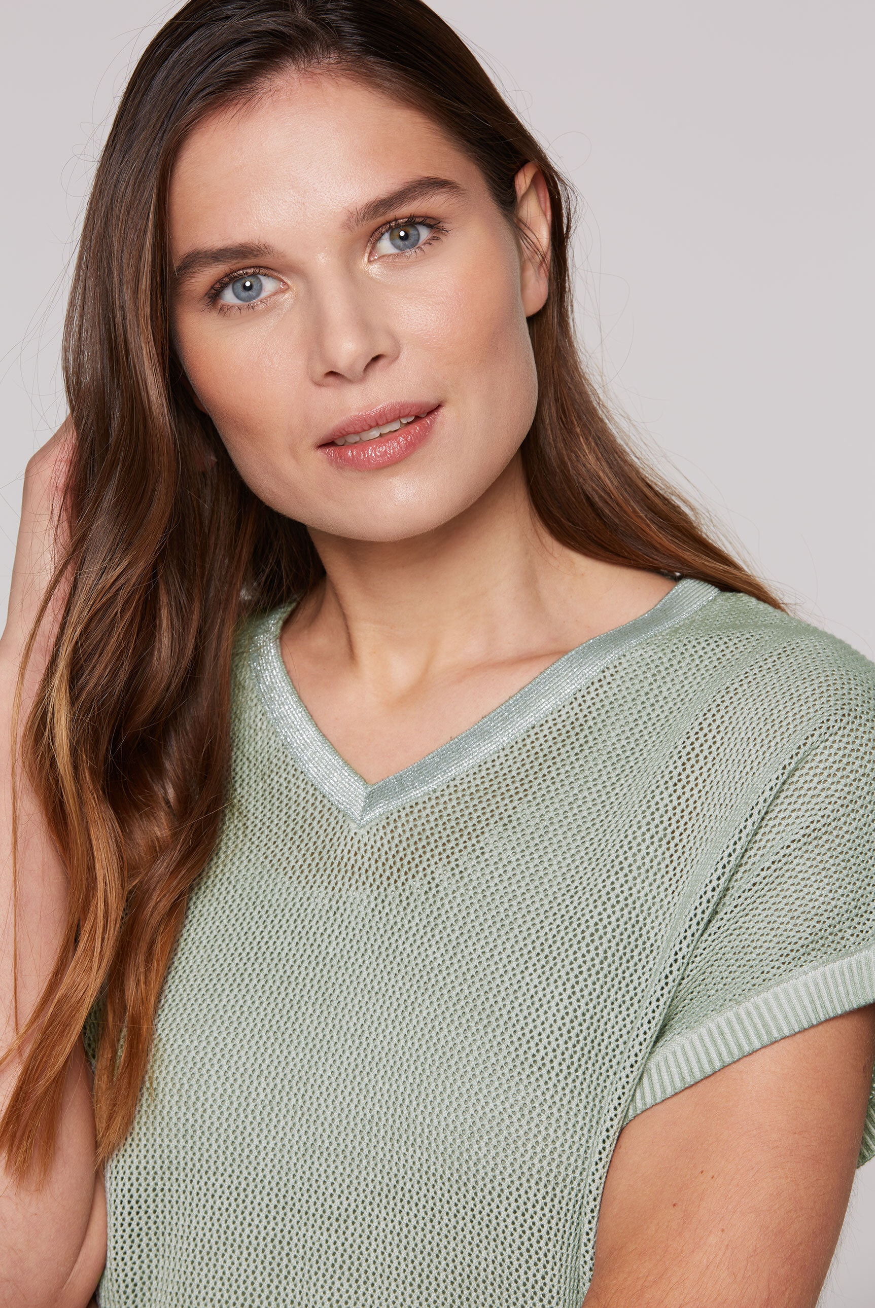 SOCCX V-Ausschnitt-Pullover, mit überschnittenen Schultern