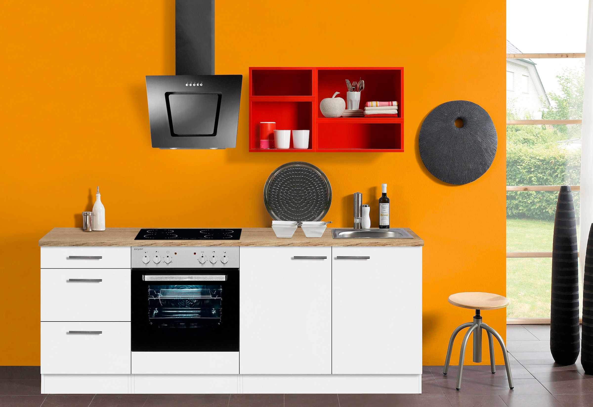 Küchenzeile OPTIFIT »Mini« | kaufen mit Regalen BAUR online farbigen
