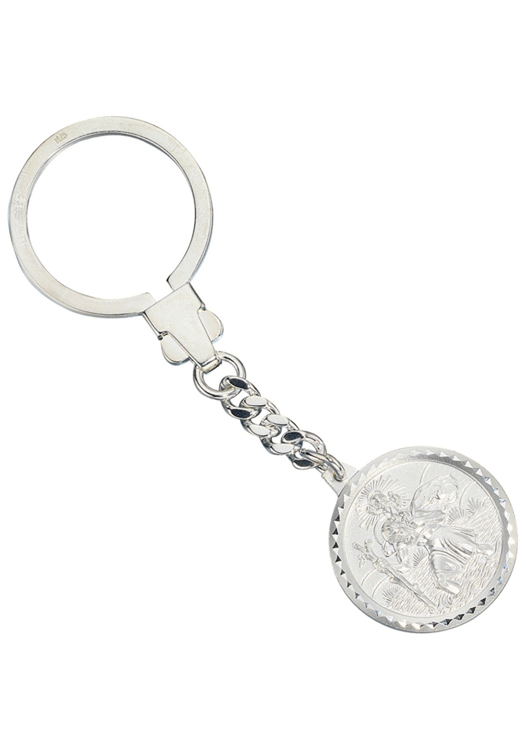 Schlüsselanhänger JOBO "Anhänger Schutzpatron Christophorus", silber (silber 925), Schlüsselanhänger, Damen, Silber 925 (Sterlingsilber), Schlüsselanhänger, 925 Silber