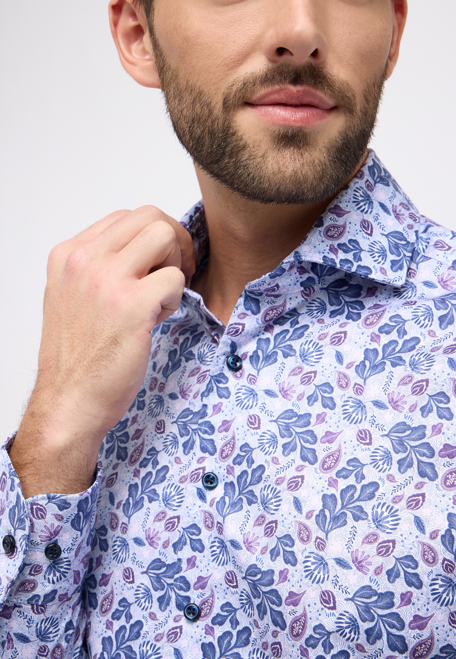 Eterna Langarmhemd »MODERN FIT« EASY IRON (bügelleicht)