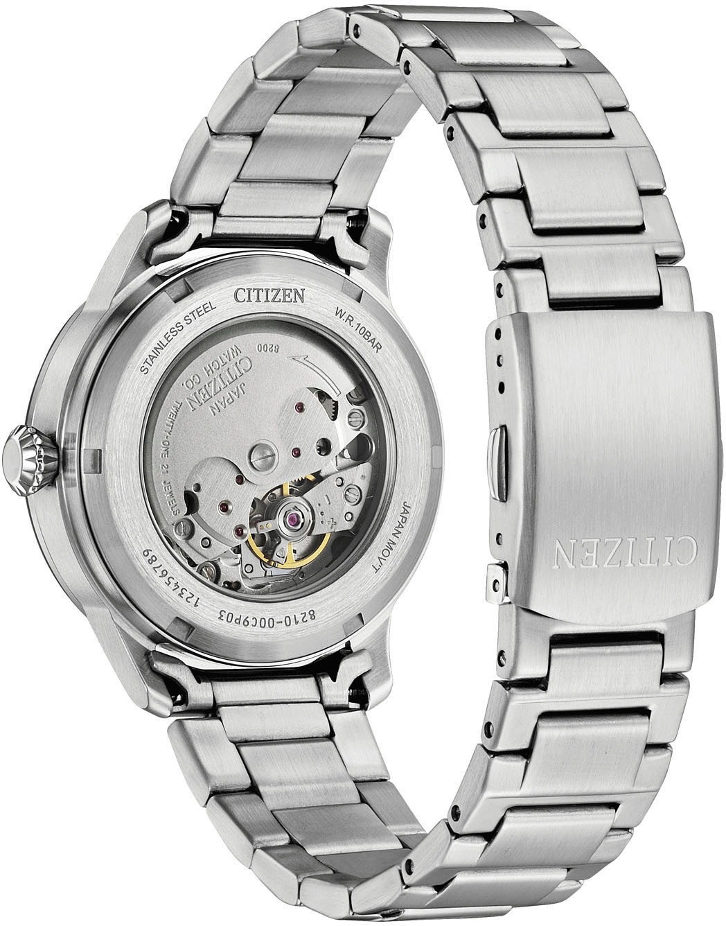 Citizen Automatikuhr, Armbanduhr, Herrenuhr, Mechanische Uhr, Edelstahlarmband, analog, Tag