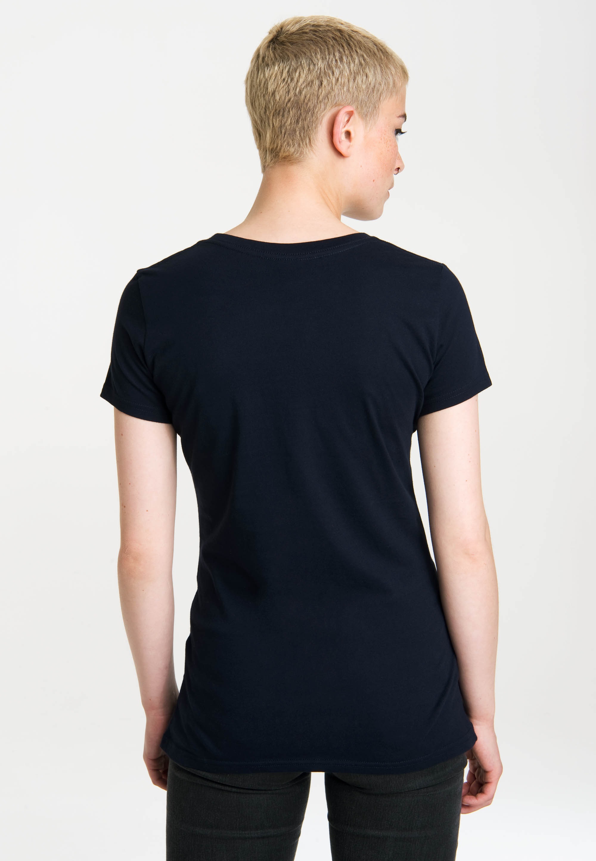 T-Shirt LOGOSHIRT "Wonder Woman", Damen, Gr. S, bunt (dunkelblau, mehrfarbig), 100% Baumwolle, bedruckt, mehrfarbig, normal, Rundhals, Shirts T-Shirt, mit tollem Statement-Print 3