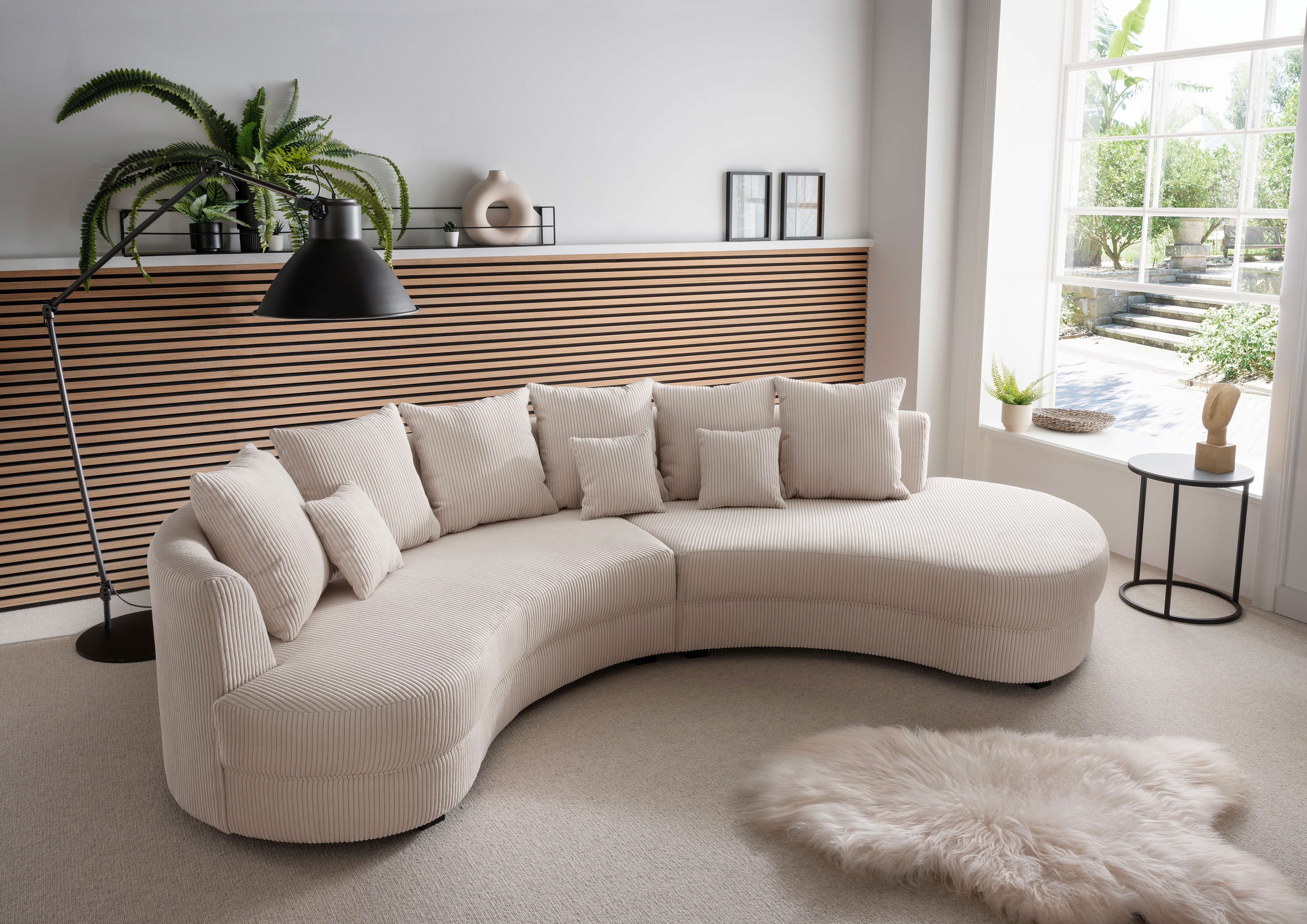 Home affaire Ecksofa "Lazio modern und bequem, schmale Armlehnen, tolle Detailverarbeitung" zwei verschiedene Fußfarben wählbar
