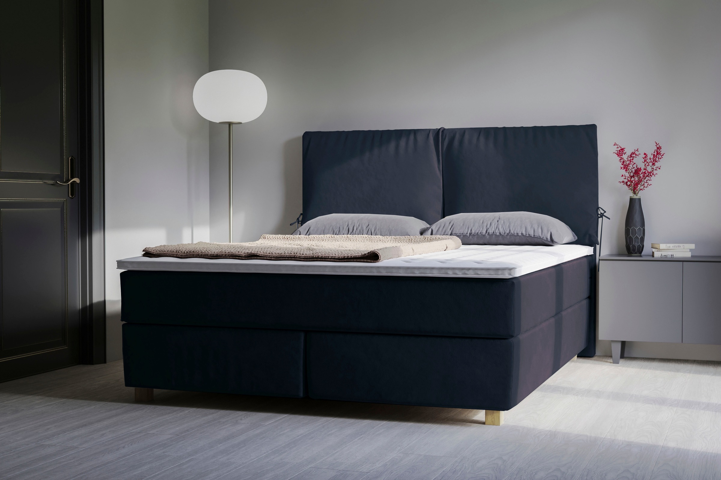 Boxspringbett »Nele«, inkl. Topper im schlichtem Design