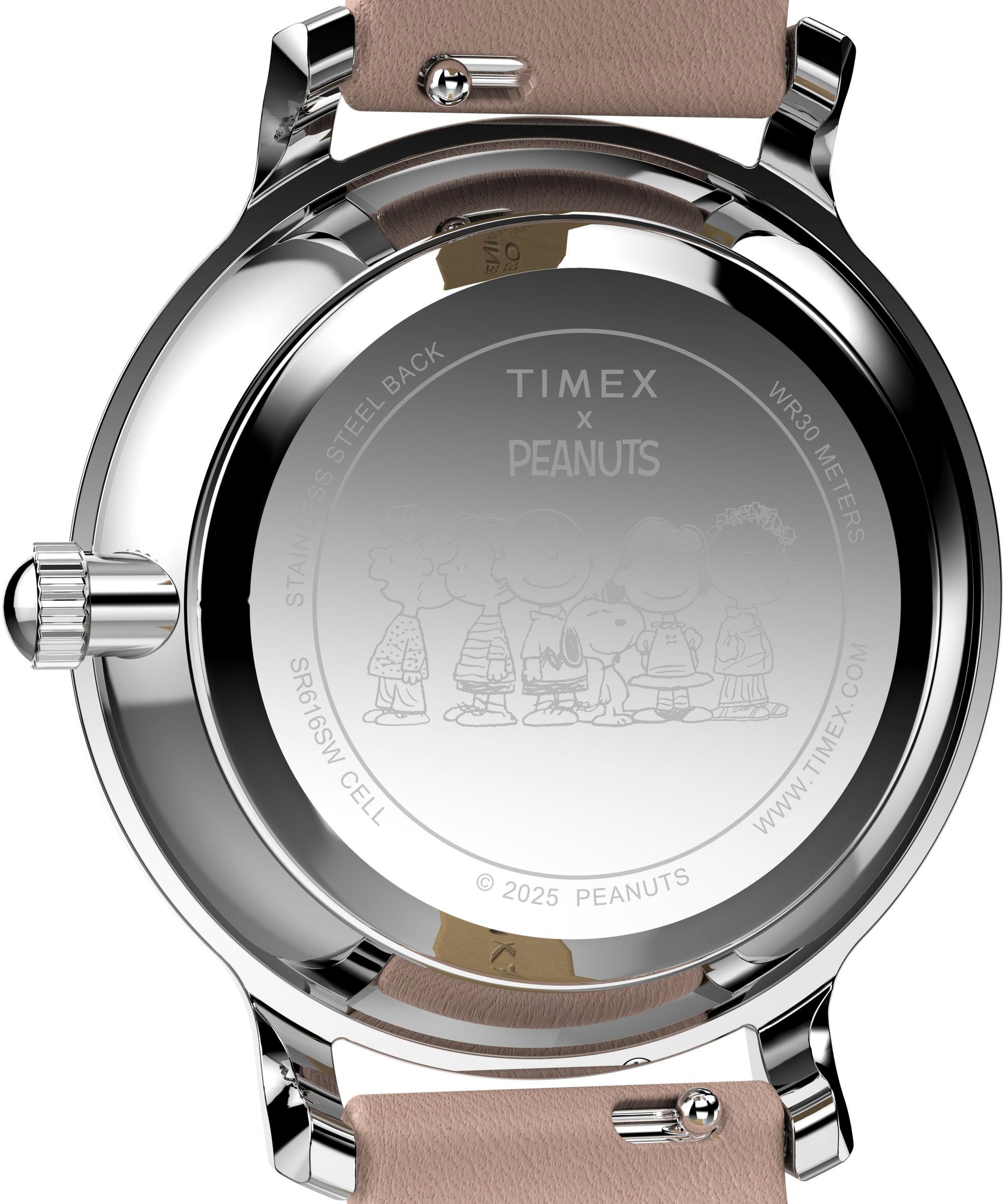 Timex Quarzuhr »PEANUTS TRANSCEND«, Armbanduhr, Damenuhr,Lederarmband, Leuchtzeiger