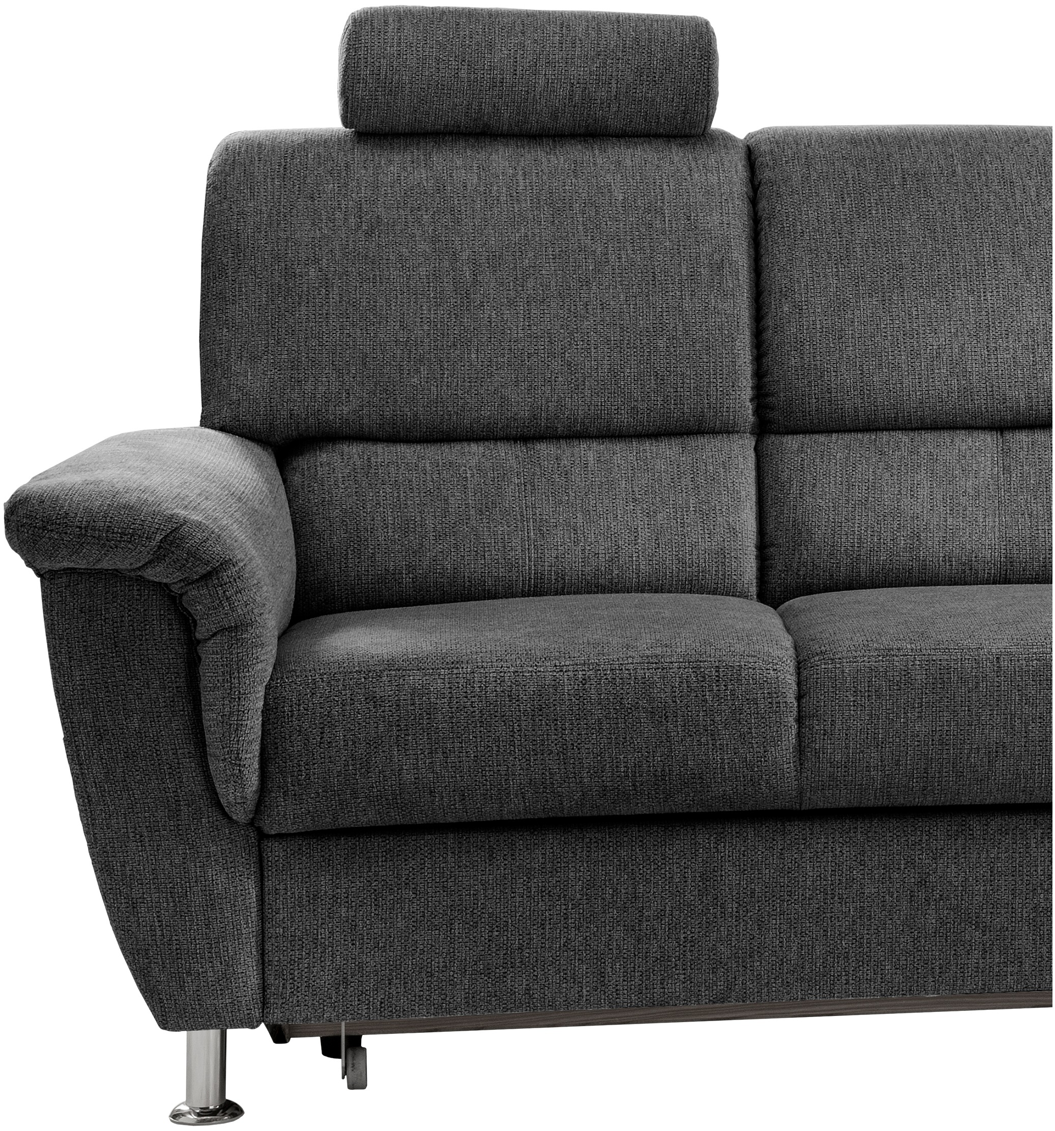 Home affaire Ecksofa »Pisa L-Form, mit Schlaffunktion, Stauraum, 2x höhenverstellbare«, Kopfstützen und Relaxfunktion im Eckelement