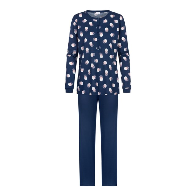 Mey Camicia Da Notte In Cotone 100% Serie Scribbled Dots - Deep Marine, Maniche Corte, Lunghezza Al Ginocchio