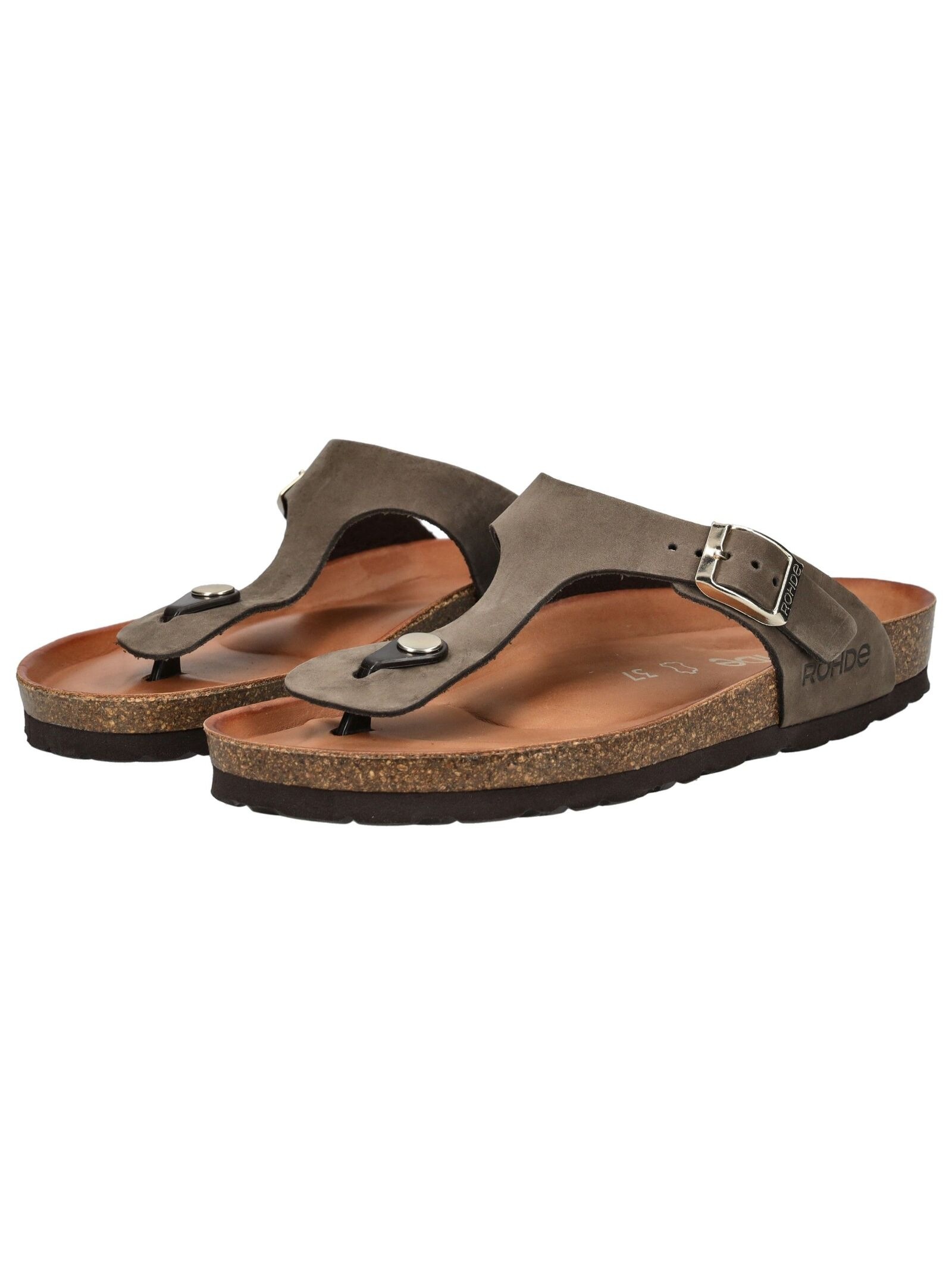 Rohde Pantoletten Nubukleder Thong Sandals Brown 40 6