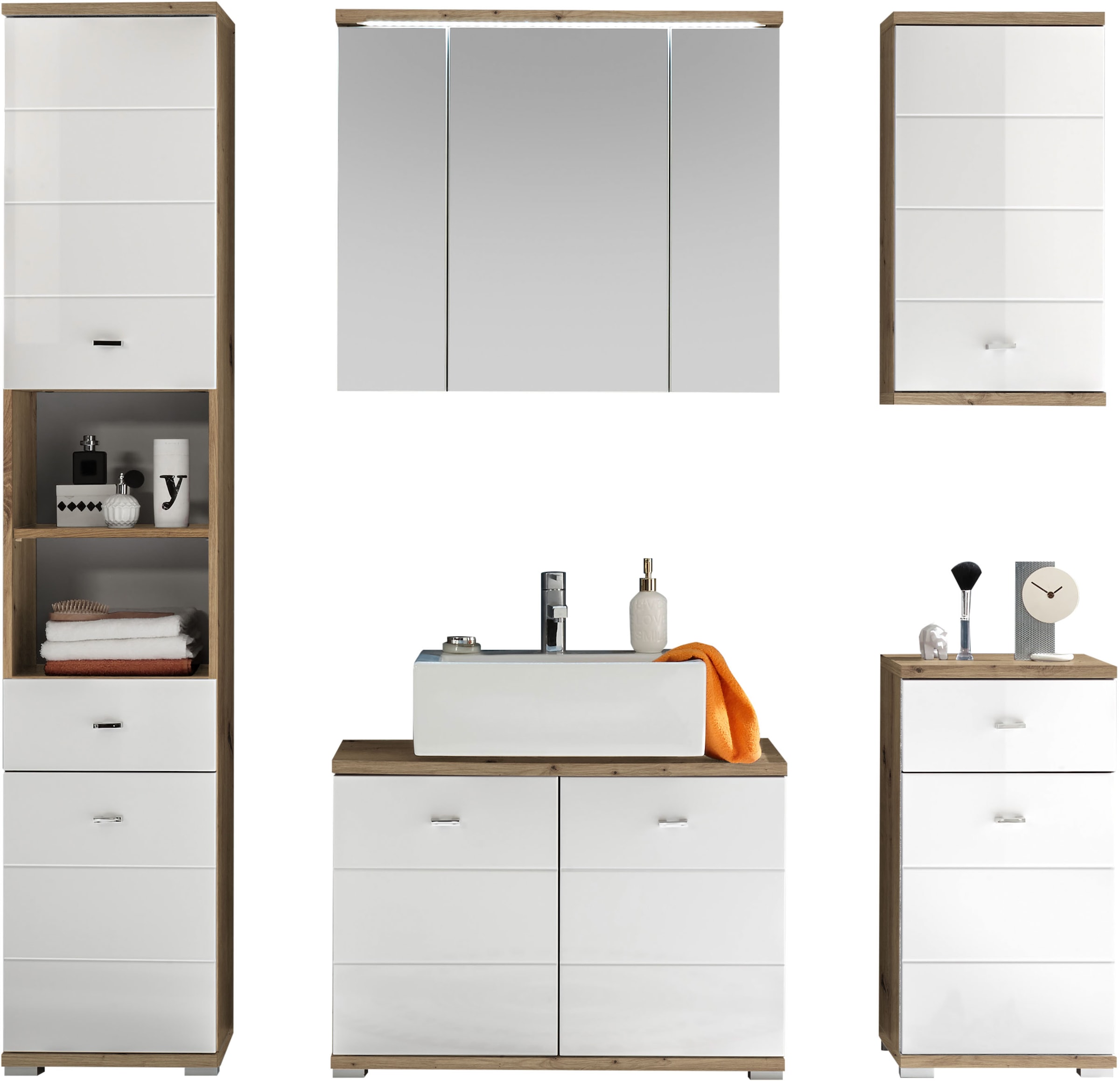 BASIC by Balculina Badmöbel-Set "Pool" 5 Stk. tlg. günstig online kaufen