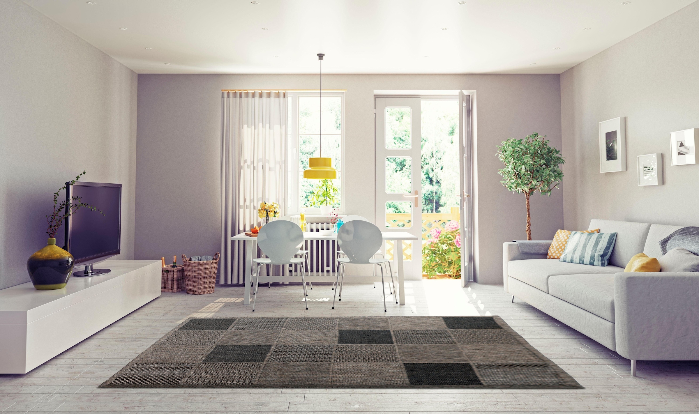Home affaire Teppich »Kaspar«, rechteckig, Innen-und Outdoor geeignet,  Wohnzimmer auf Rechnung | BAUR