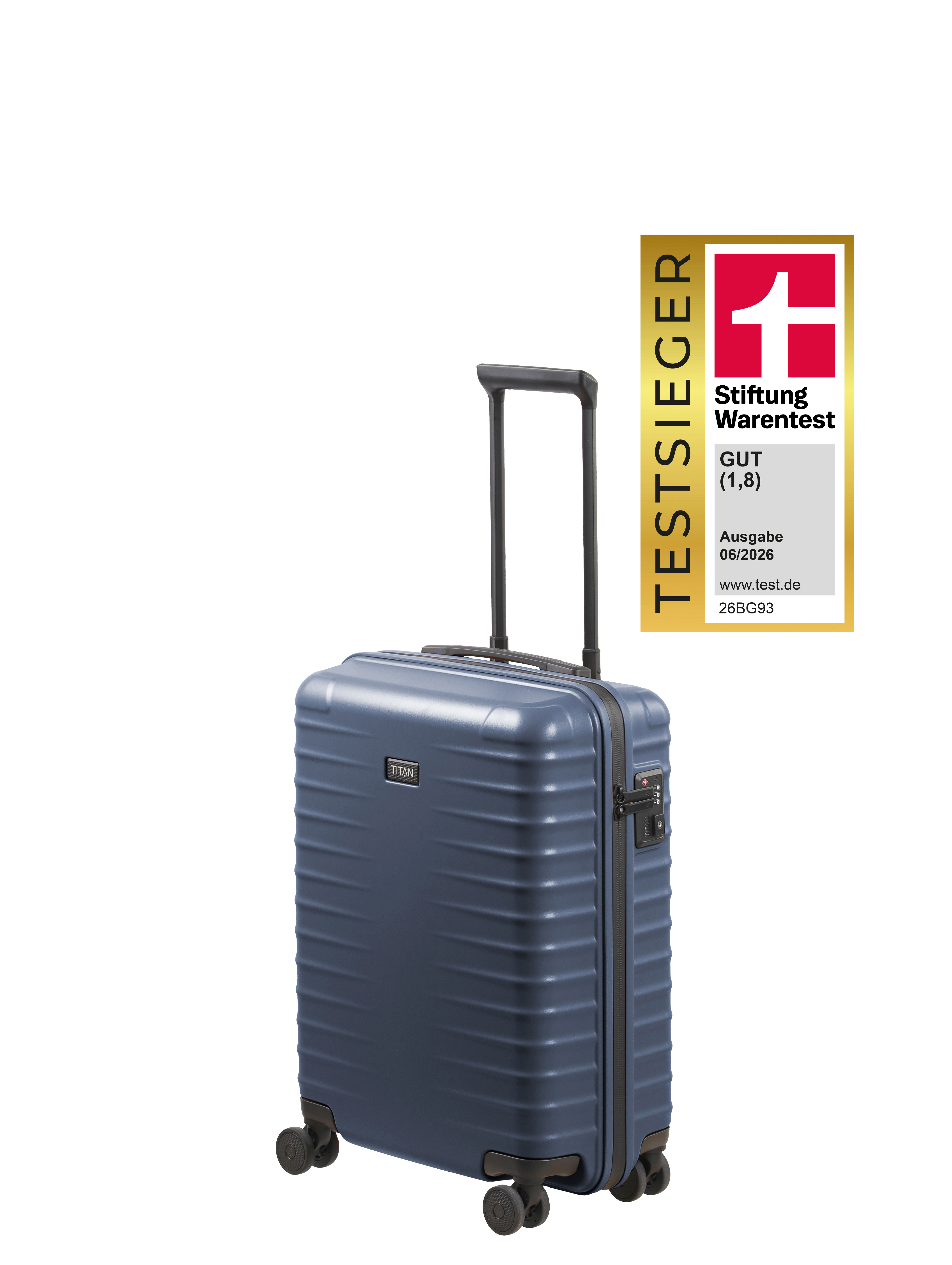 TITAN - Made in Germany Trolley "UPGRADE Koffer Hartschale" 38 l 4 Rollen mit kratzresistenter Oberfläche und cleverer Innenaufteilung