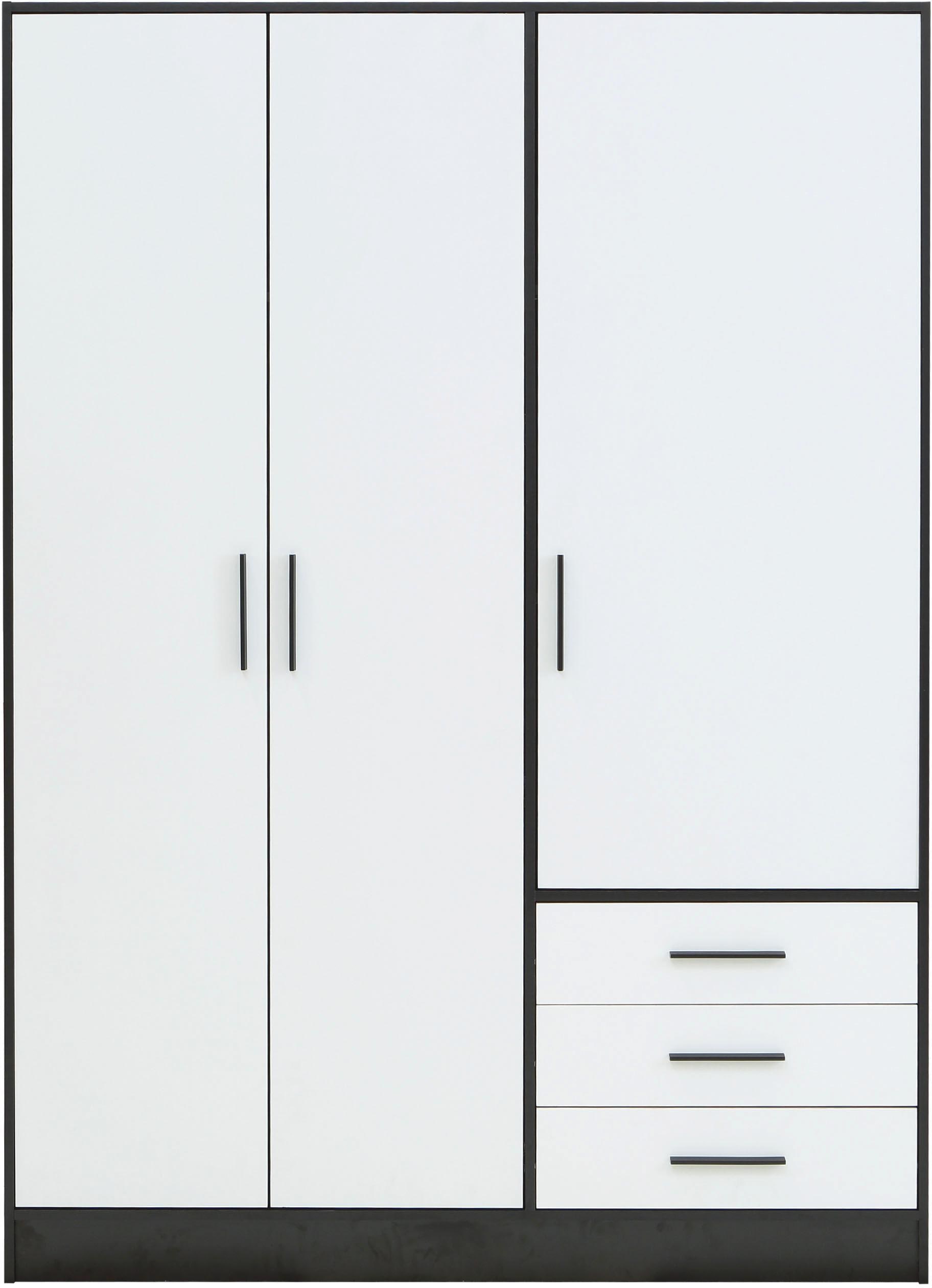 FORTE Kleiderschrank »Jupiter, Made in Europe, mit Schubladen«, (Maße (T/H): 60/200 cm), Stauraum, 2 Breiten, 4 Farben, Schubladen, variable Einlegeböden
