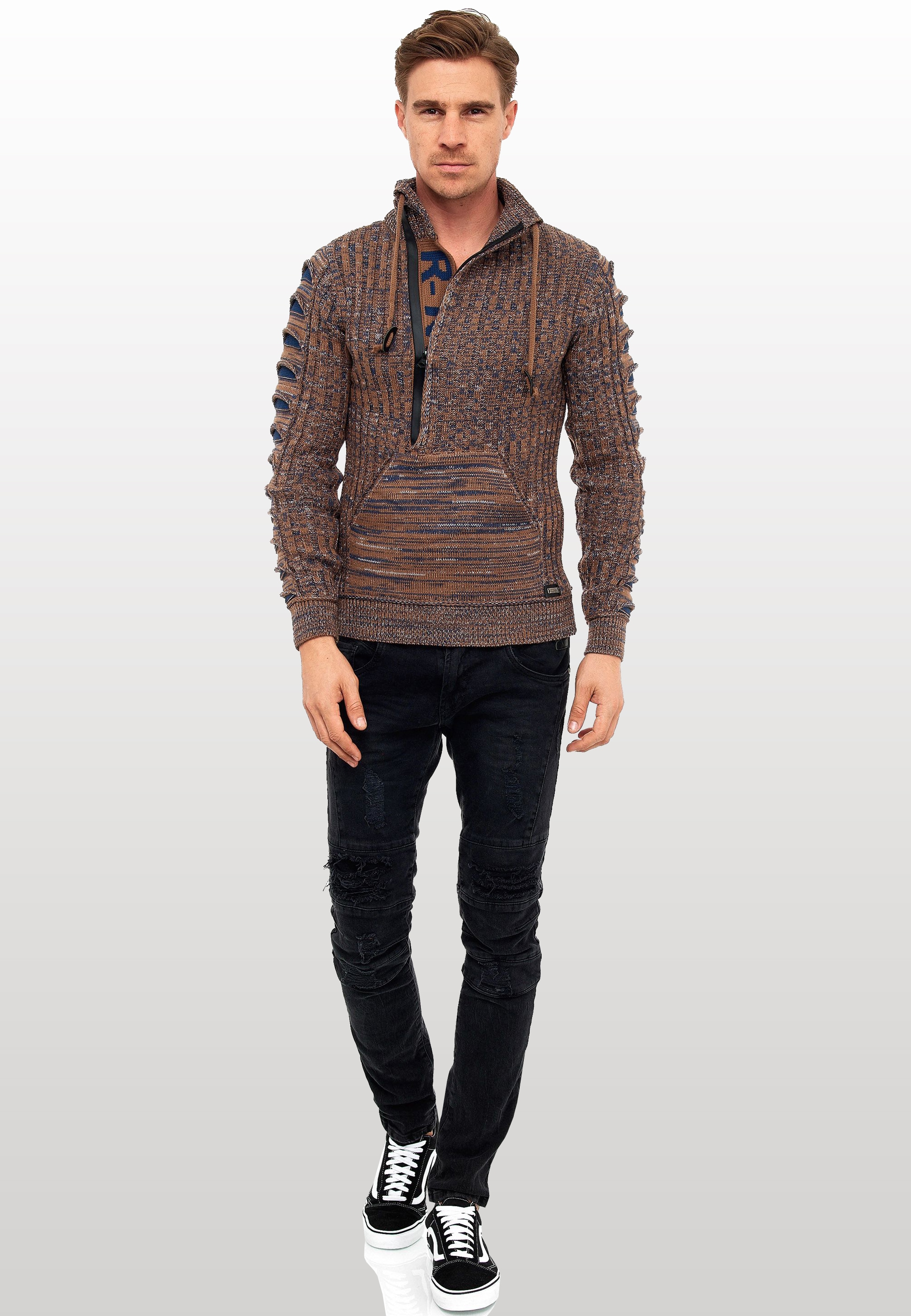 Rusty Neal Strickpullover, mit stylischem Ausschnitt