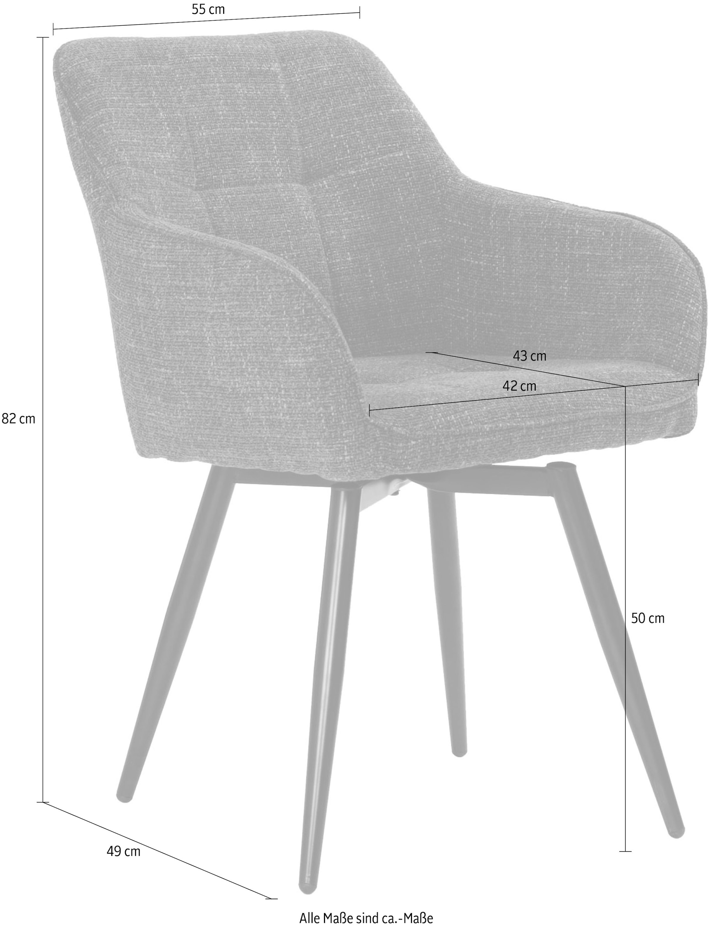 SIT Drehstuhl, (Set), 2 St., Strukturstoff, mit 360° Drehfunktion