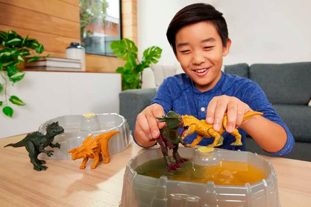 Mattel® Spielwelt »Jurassic World, Dino Reveal, Deluxe Battle Pack, sortierte Lieferung«, Dinos mit Farbwechsel