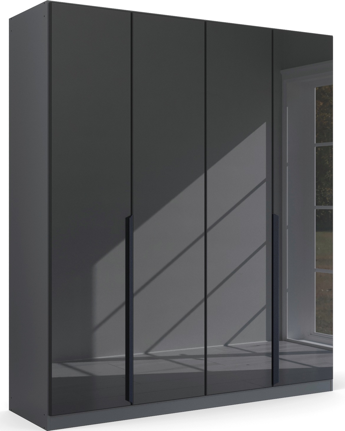 rauch Drehtürenschrank "Kleiderschrank Schrank Garderobe Ankleide MODERN BY QUADRA SPIN" Breiten: 181/226/271 cm, Höhe 210 cm, mit hochwertiger Glasfront und Stangengriff MADE IN GERMANY
