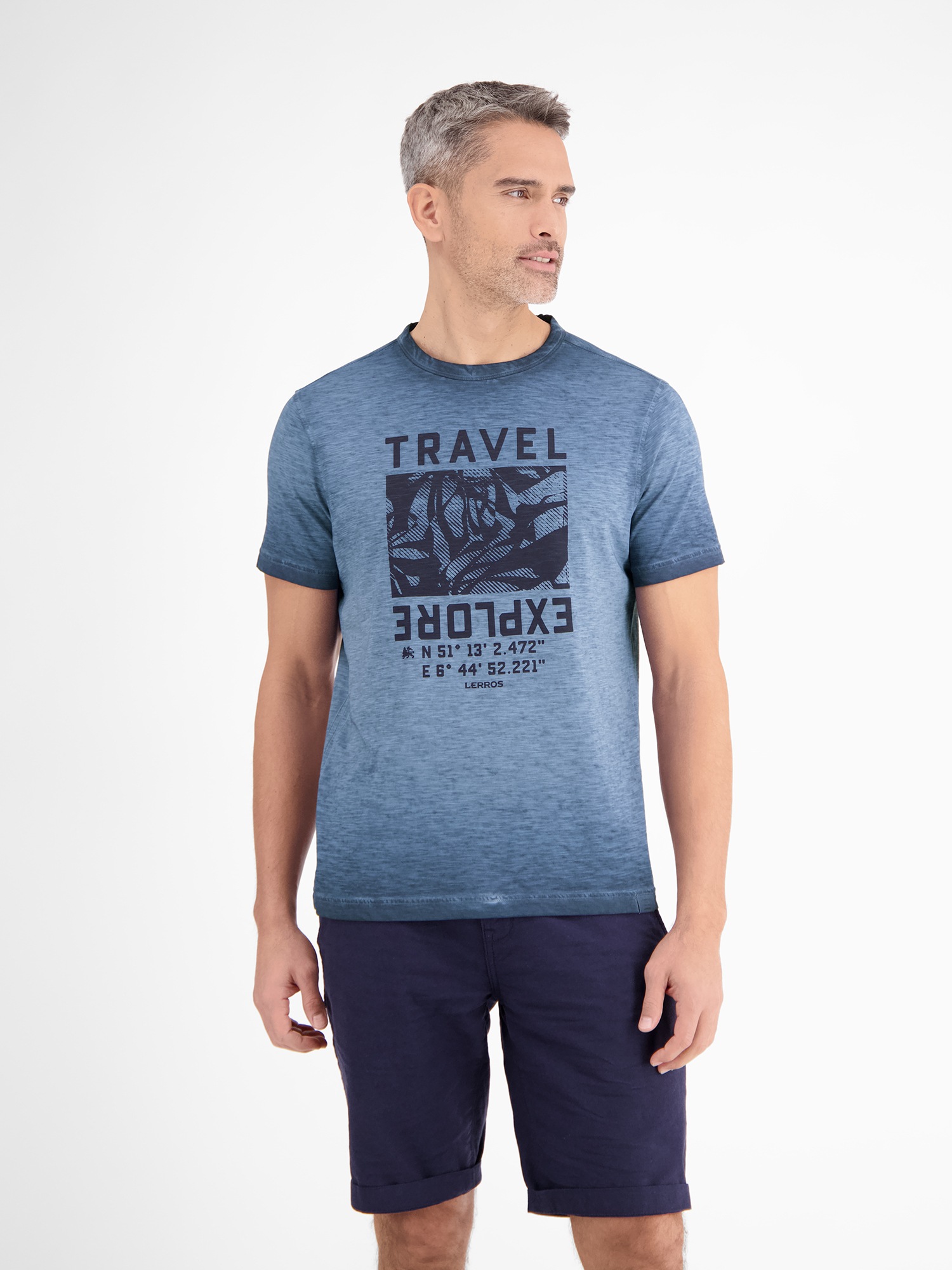 LERROS T-Shirt "Modisches Herren T-Shirt mit Brustprint" günstig online kaufen