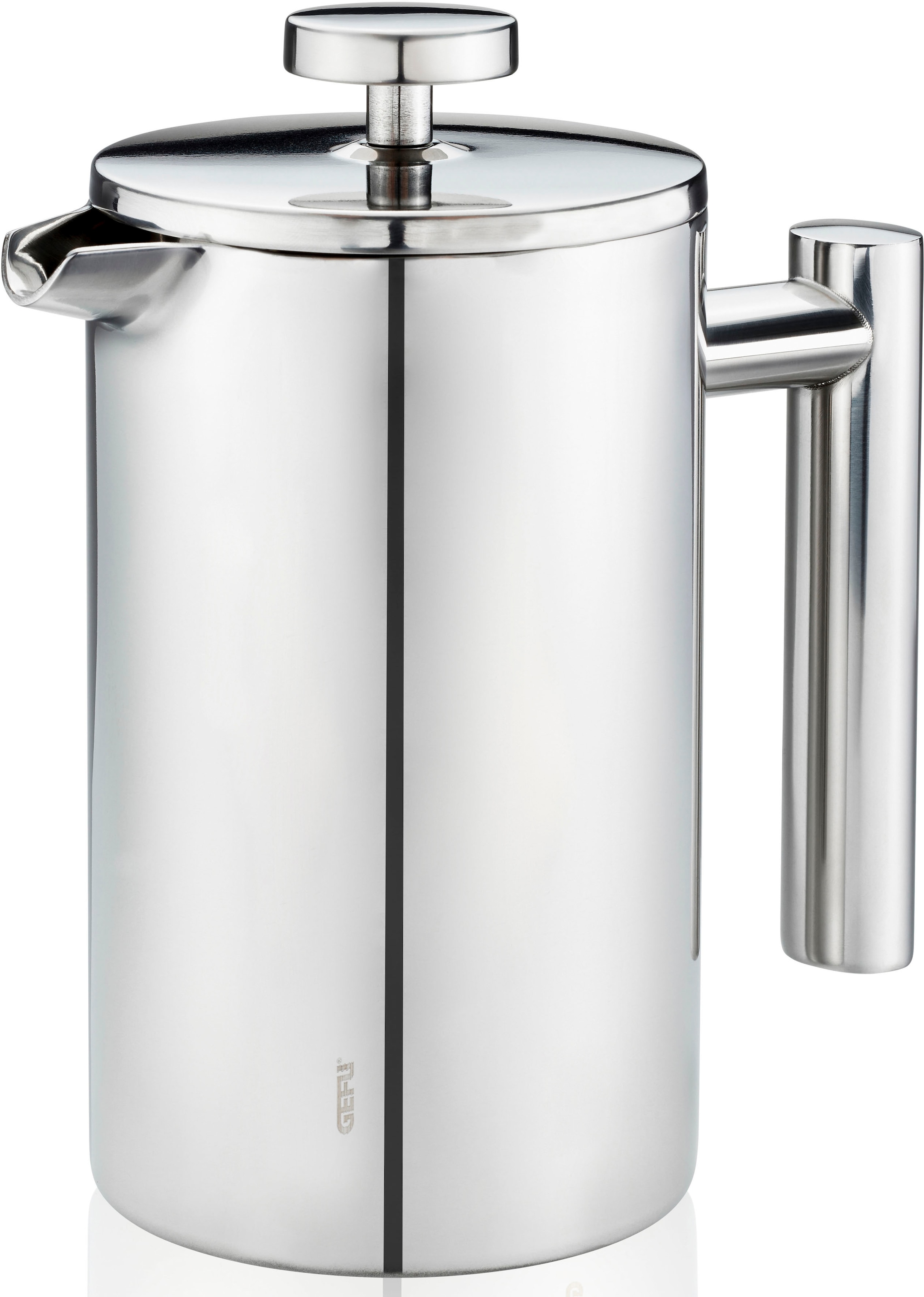 GEFU French Press Kanne »GUSTAVO«, 1000 l Kaffeekanne, einfaches Zubereitung, heißes Servieren von Kaffee und Tee, Edelstahl