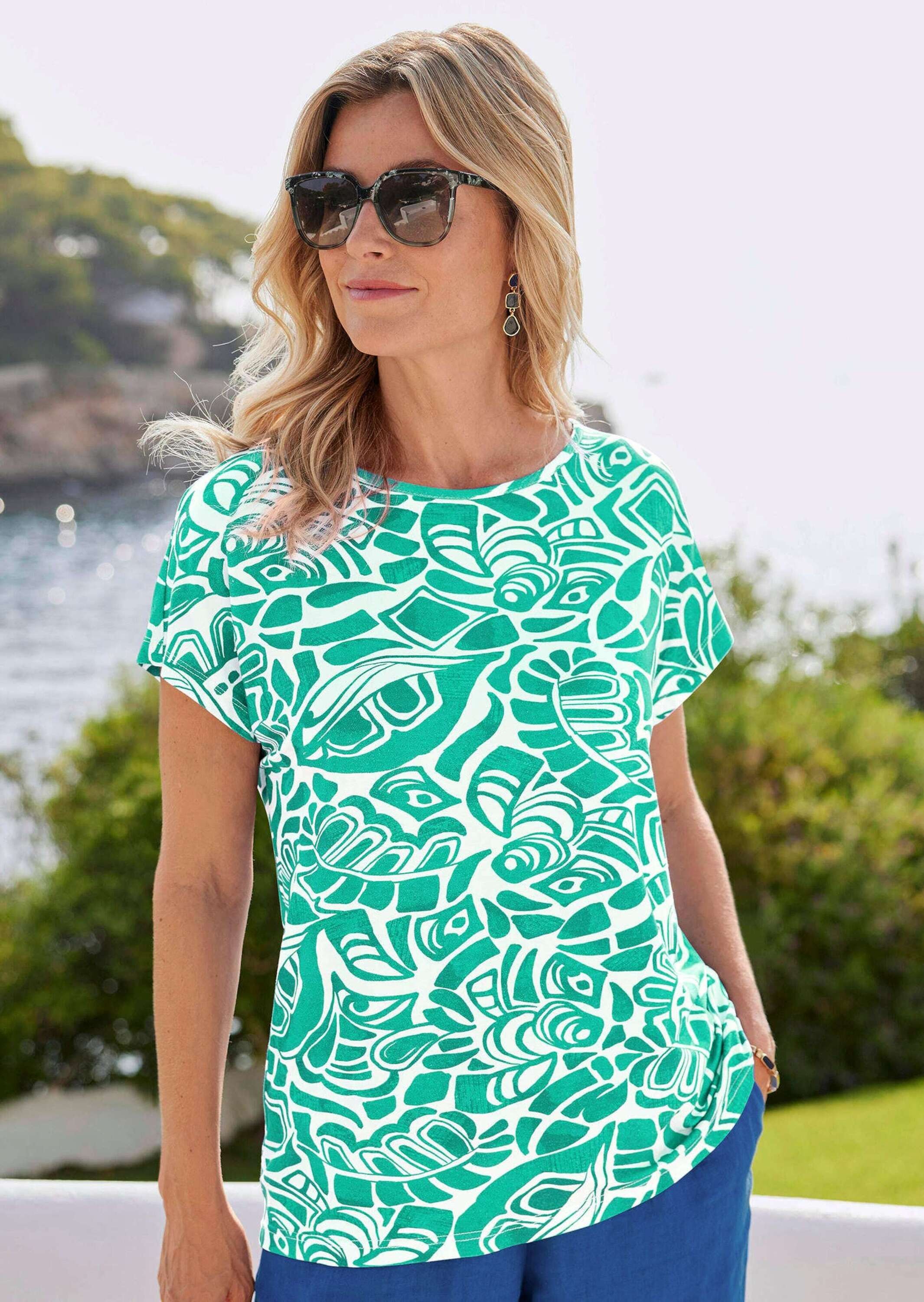 Thumbnail - GOLDNER Print-Shirt "Damen Oberteil Ethnoprint Kurzarm"