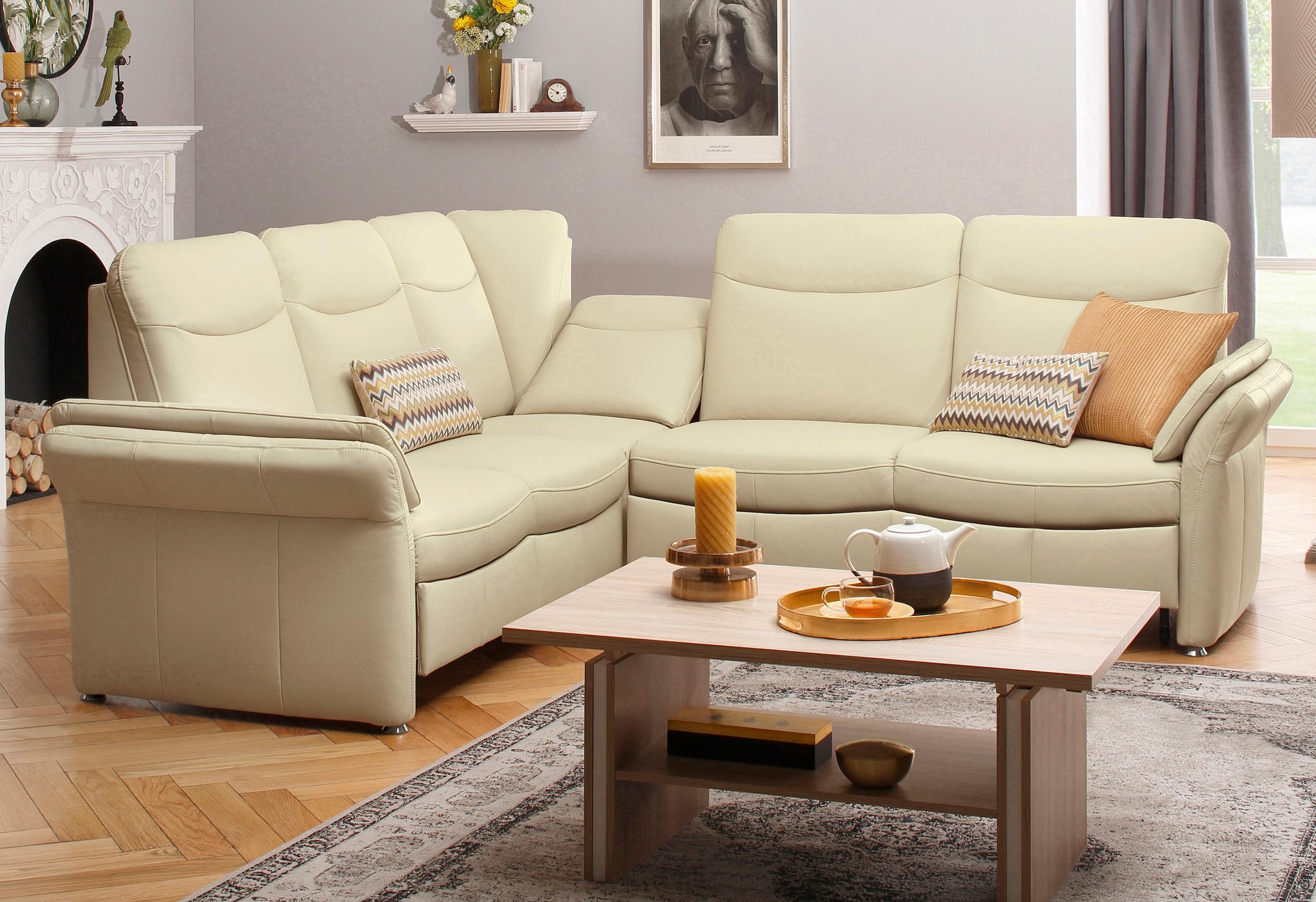 Home affaire Ecksofa »Tahoma L-Form«, mit Armlehnfunktion, wahlweise Bettfunktion, Schublade, Relaxfunktion