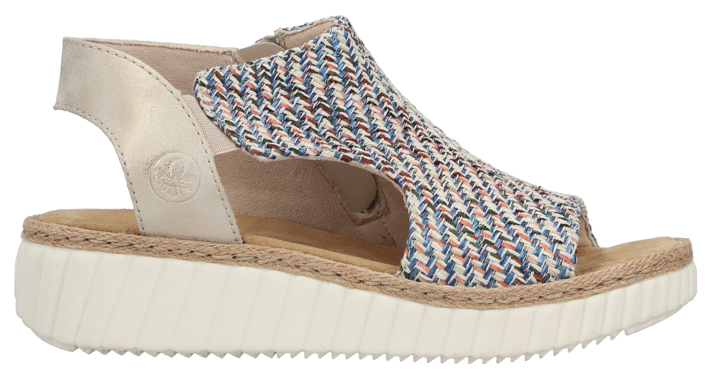 Rieker Schaftsandale  Sommerschuh, Urlaubsschuh, Plateausandale mit Reißverschluss