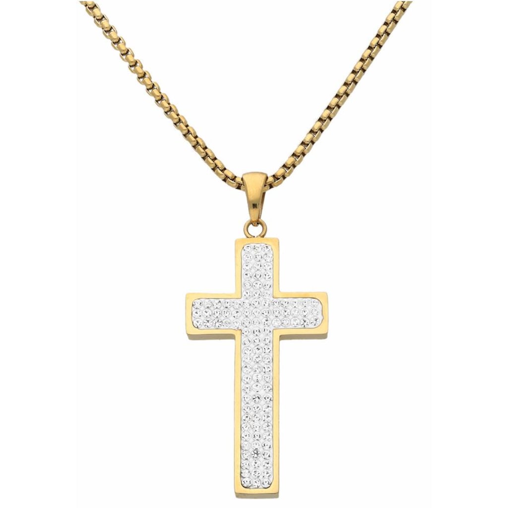 Firetti Kreuzkette »Schmuck Geschenk Halsschmuck Halskette Kreuz glitzernd«