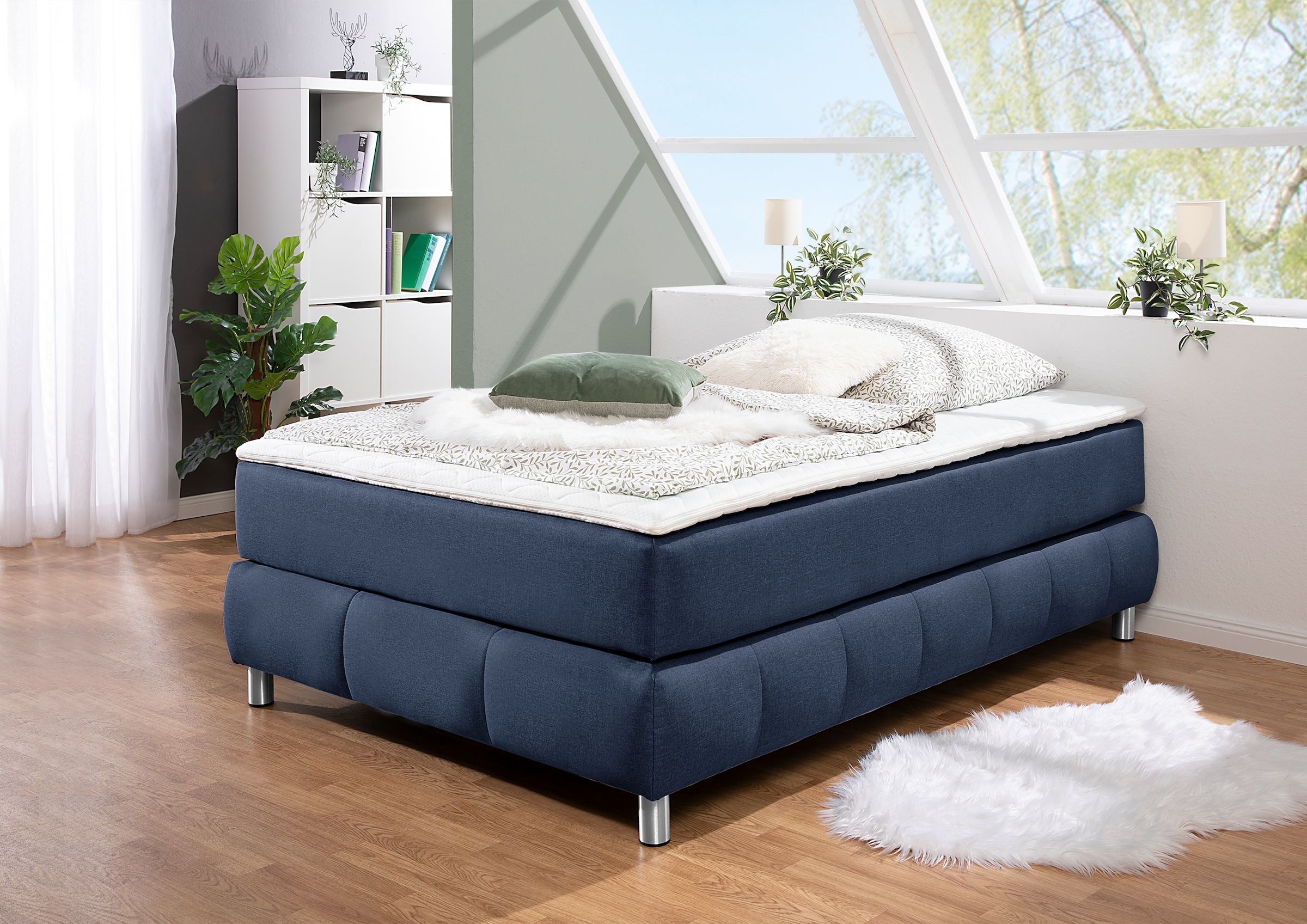 andas Boxspringbett "Salo", Ohne Kopfteil, inkl. Topper, auch in Überlänge günstig online kaufen