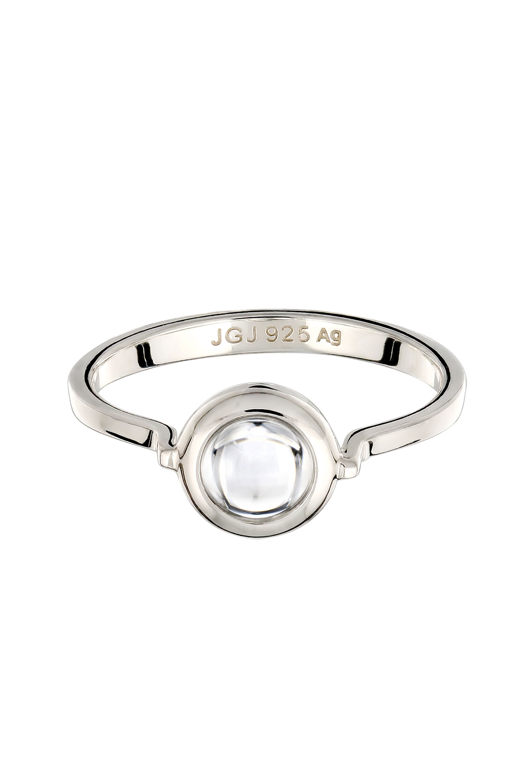 Elli Silberring »Ring Rock Crystal Kreis Transparent 925 Sterling Silber«