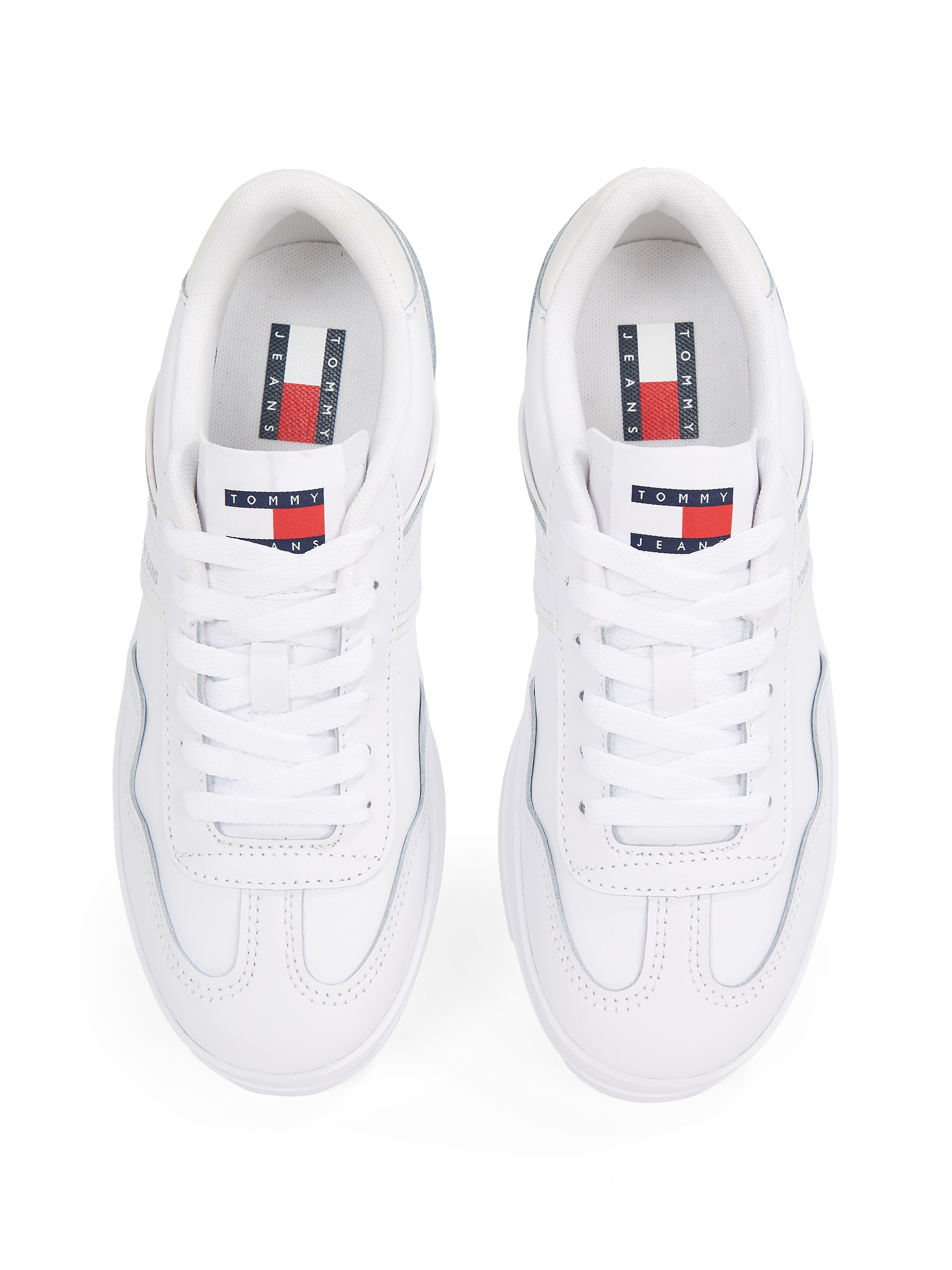 Tommy Jeans Plateausneaker »THE GREENWICH LEATHER«, Freizeitschuh, Halbschuh, Schnürschuh im Basket-Look